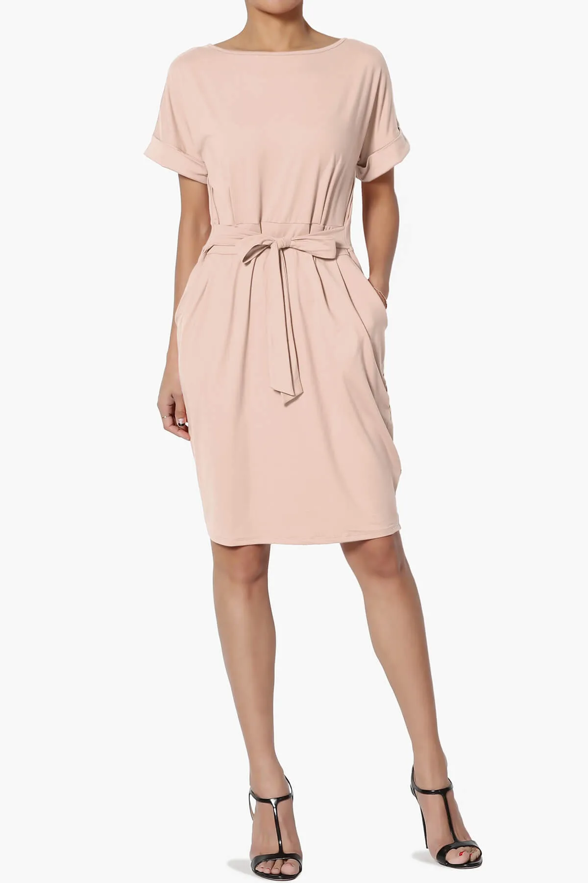 Pennie Tie Waist DTY Jersey Dress PLUS
