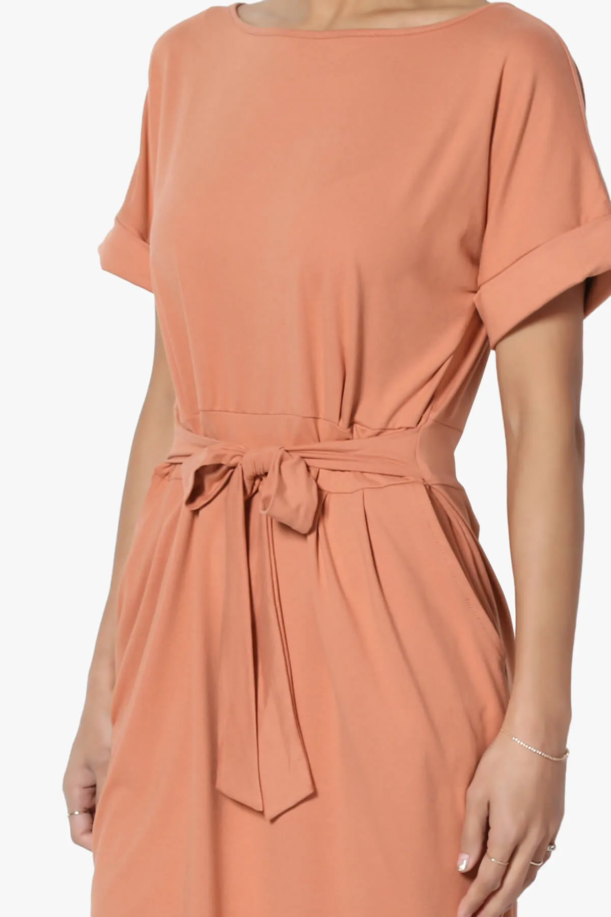Pennie Tie Waist DTY Jersey Dress PLUS