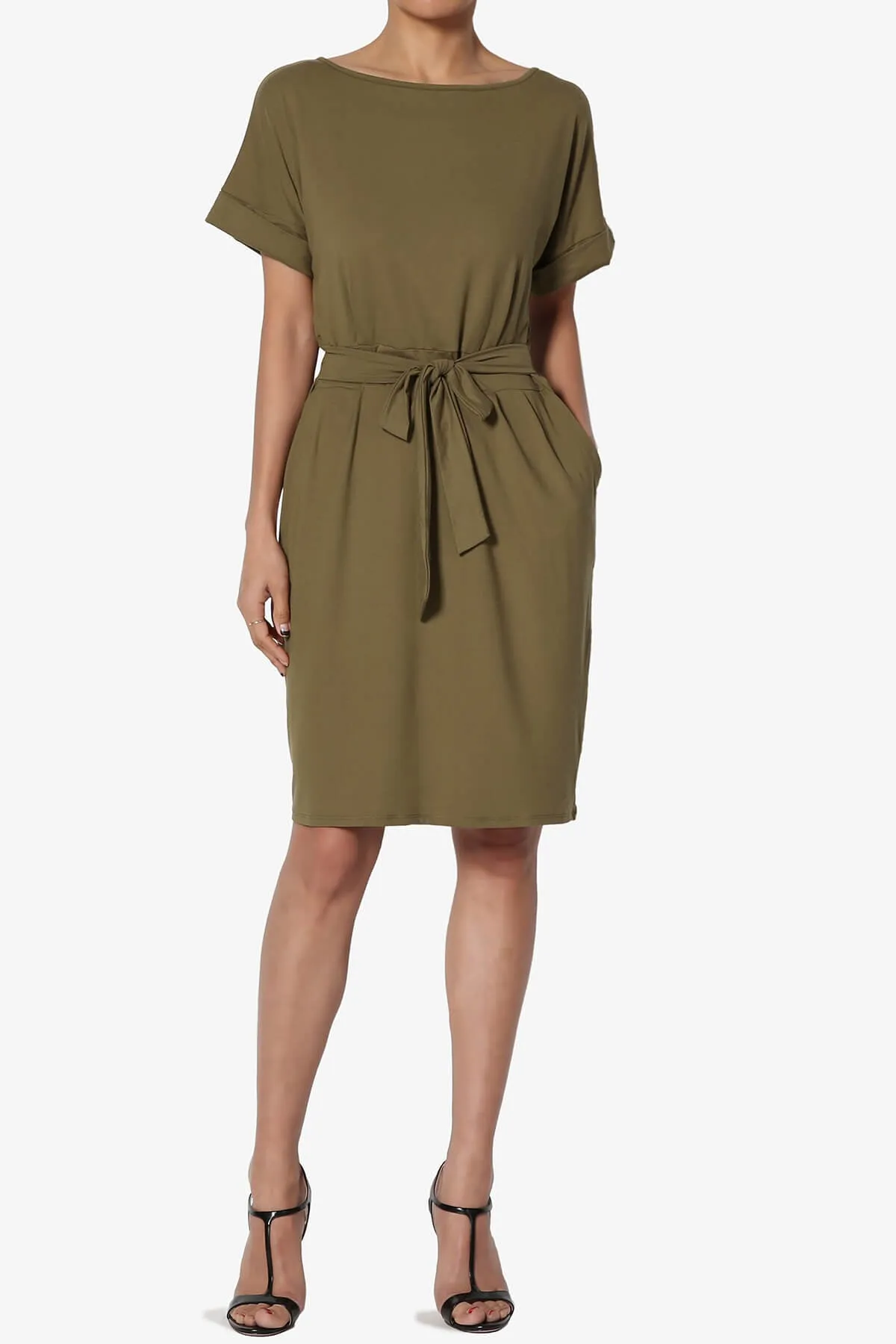 Pennie Tie Waist DTY Jersey Dress PLUS