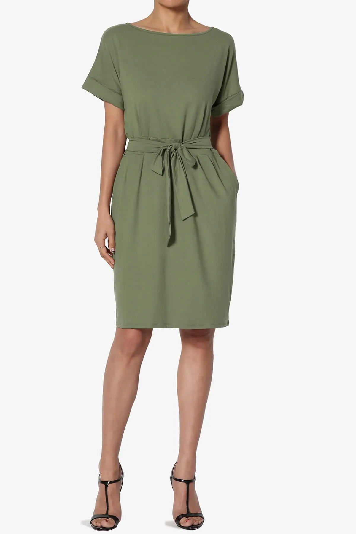 Pennie Tie Waist DTY Jersey Dress PLUS