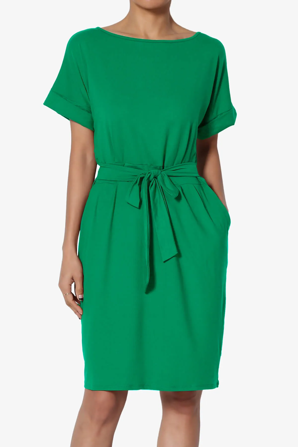 Pennie Tie Waist DTY Jersey Dress PLUS