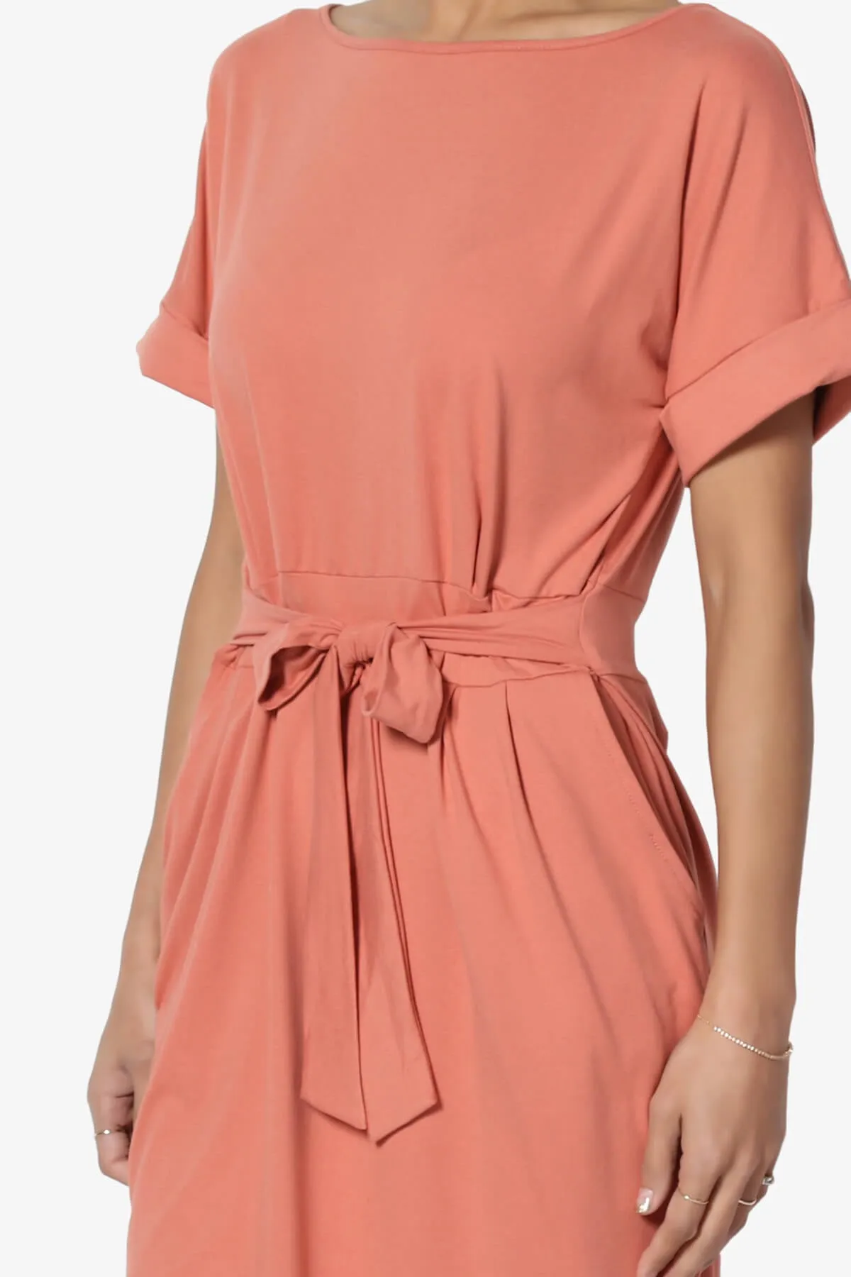 Pennie Tie Waist DTY Jersey Dress PLUS