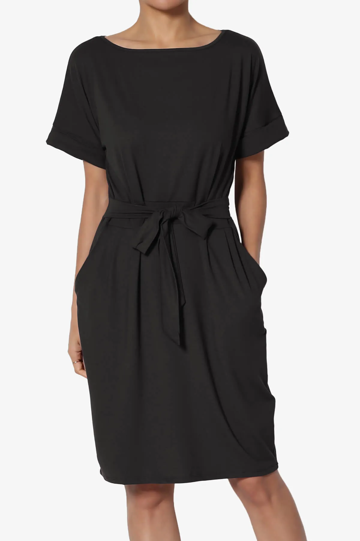 Pennie Tie Waist DTY Jersey Dress PLUS