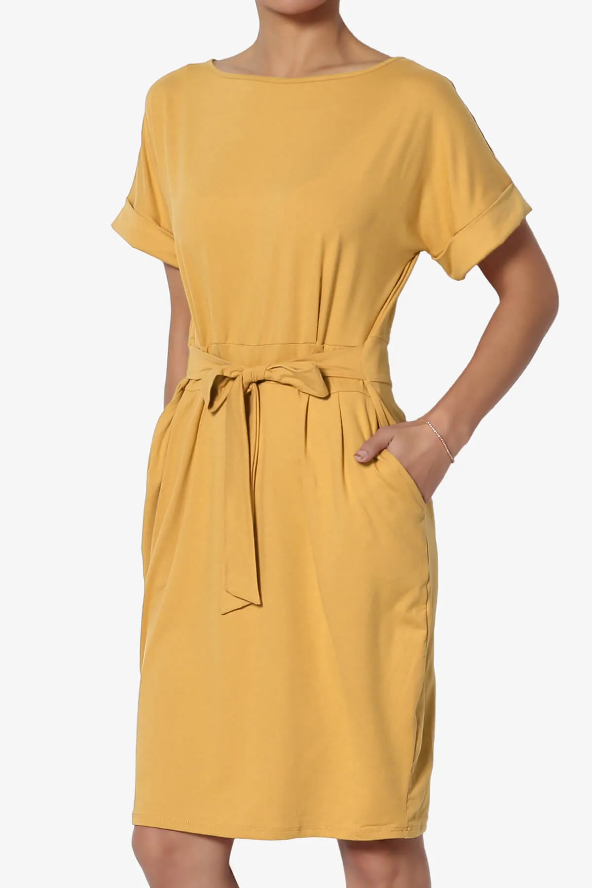 Pennie Tie Waist DTY Jersey Dress PLUS