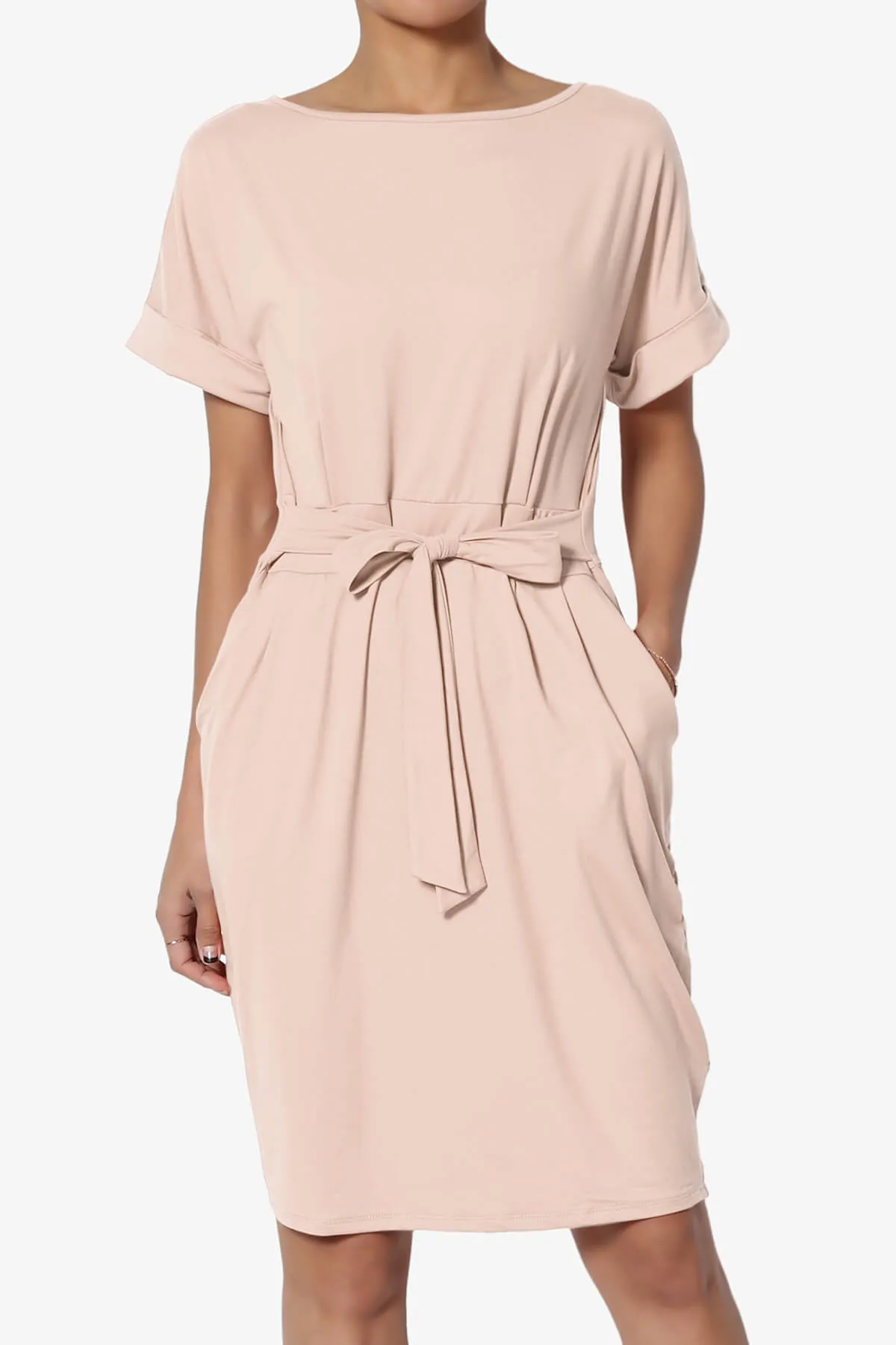 Pennie Tie Waist DTY Jersey Dress PLUS