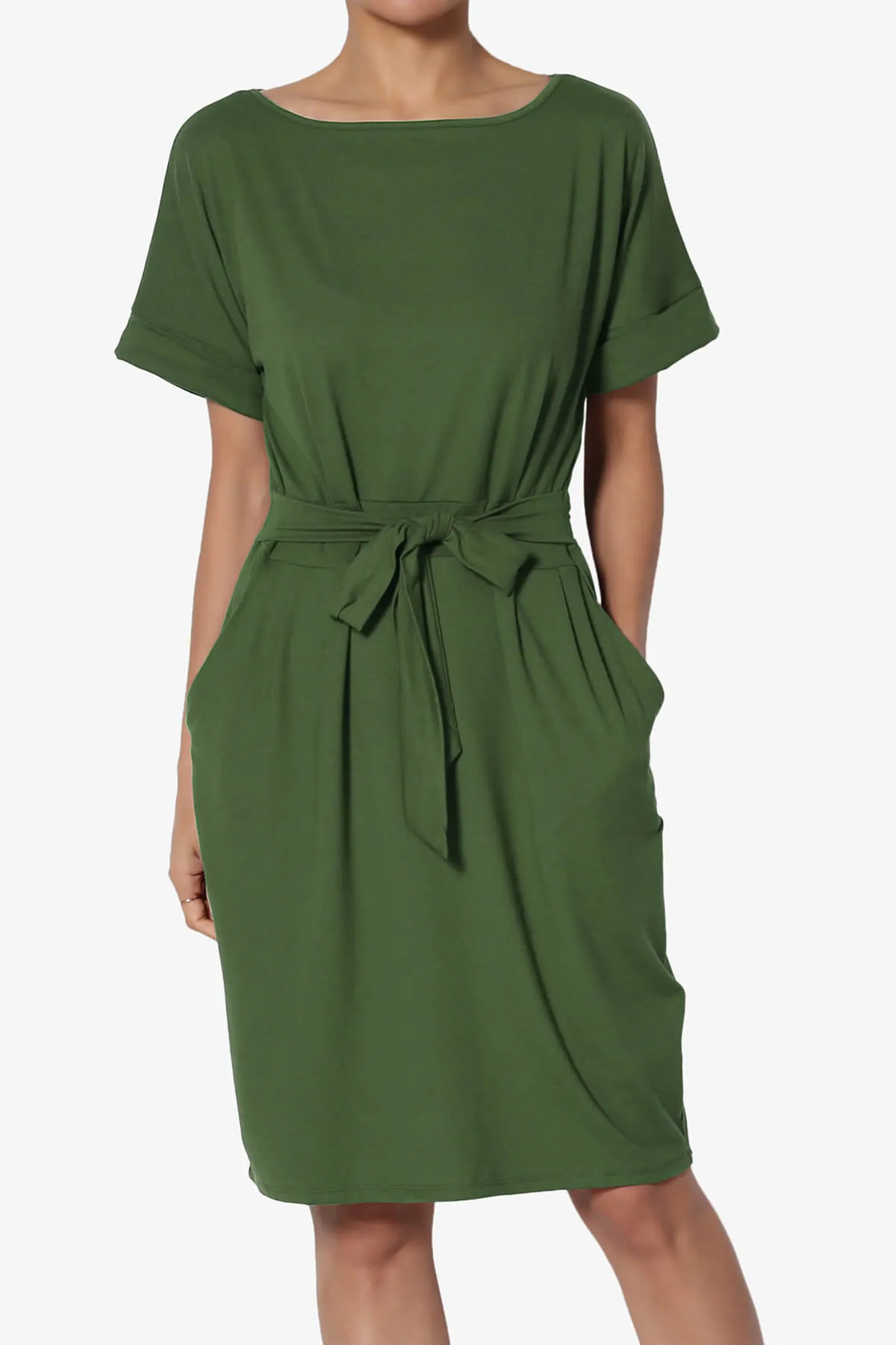 Pennie Tie Waist DTY Jersey Dress PLUS