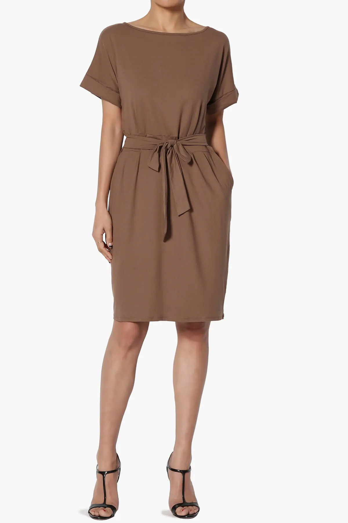 Pennie Tie Waist DTY Jersey Dress PLUS
