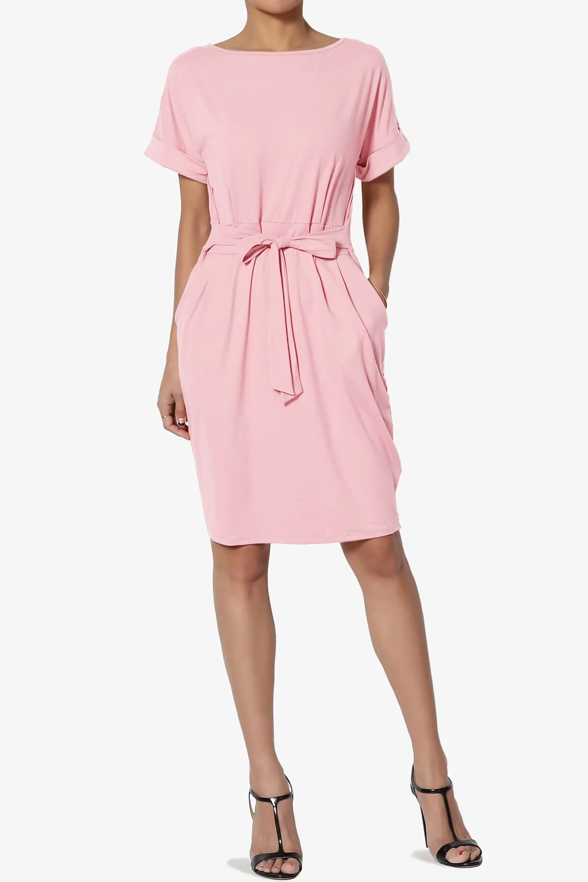 Pennie Tie Waist DTY Jersey Dress PLUS