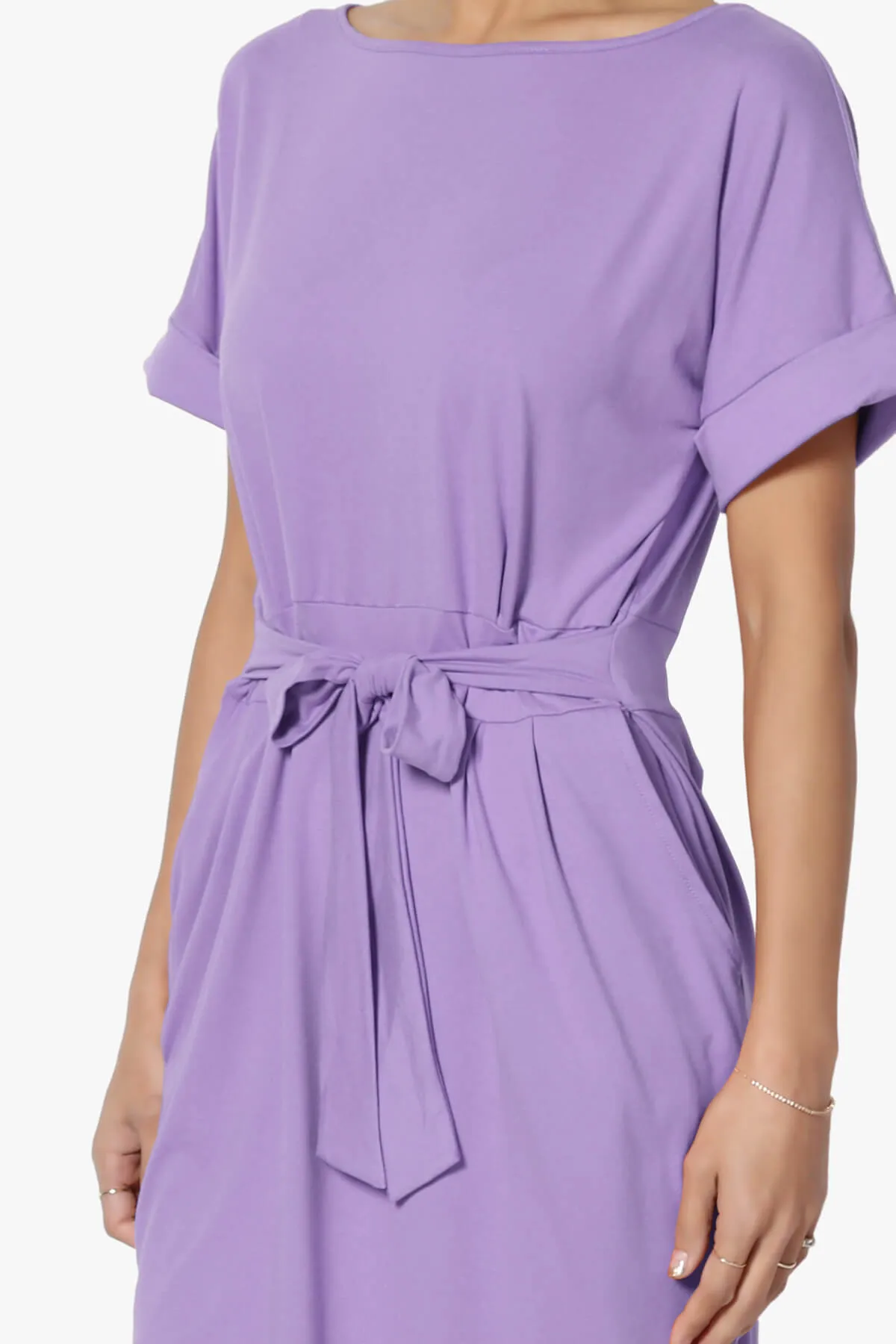 Pennie Tie Waist DTY Jersey Dress PLUS