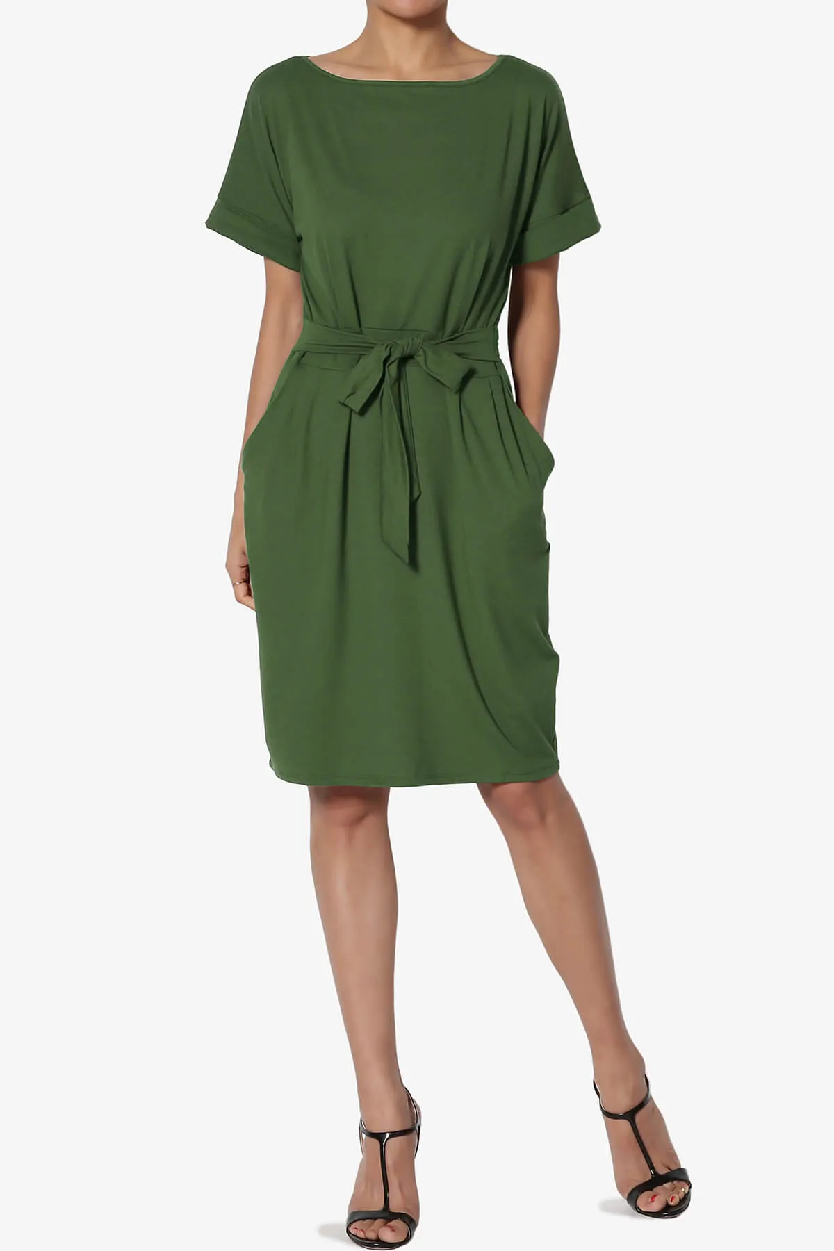 Pennie Tie Waist DTY Jersey Dress PLUS