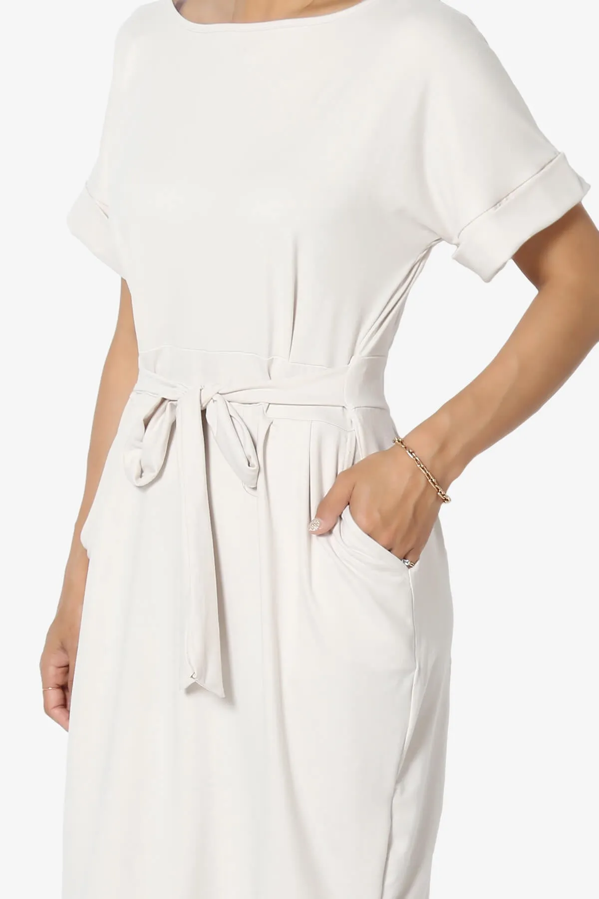 Pennie Tie Waist DTY Jersey Dress PLUS