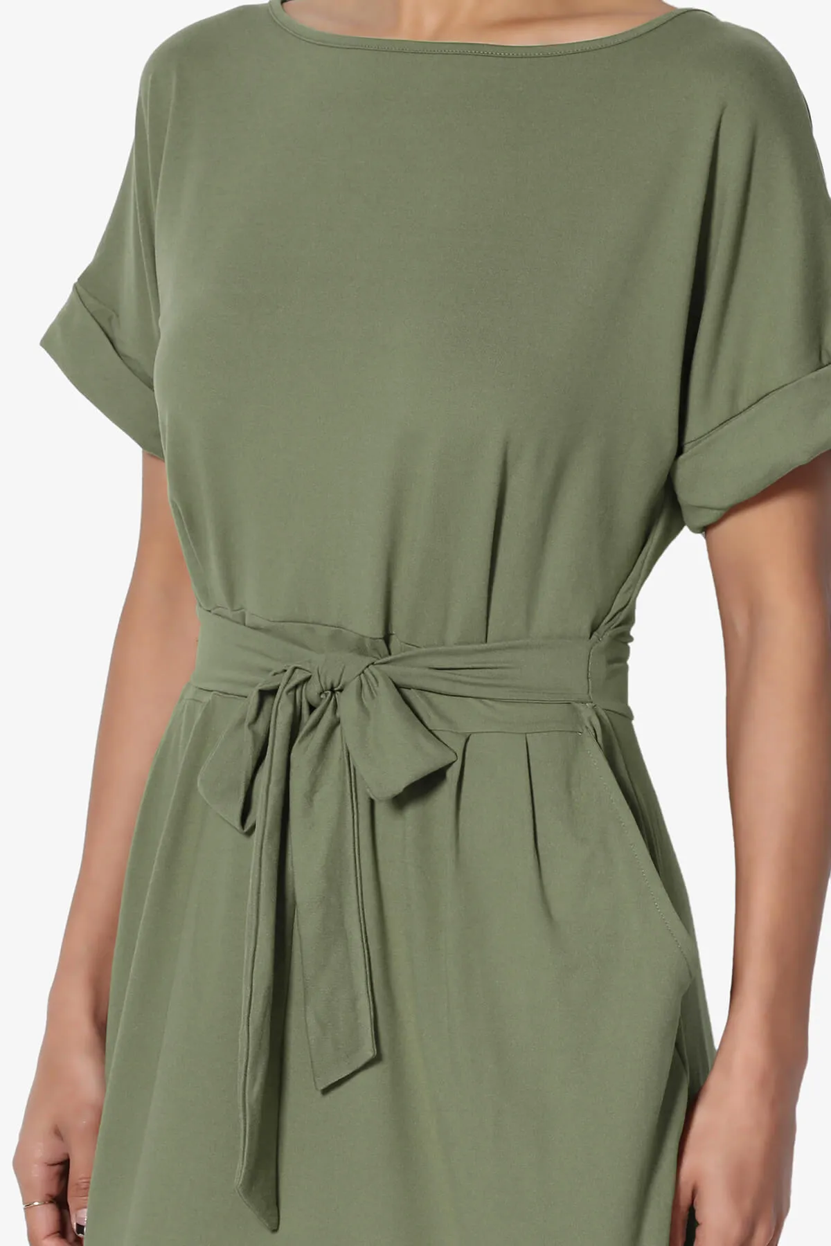 Pennie Tie Waist DTY Jersey Dress PLUS