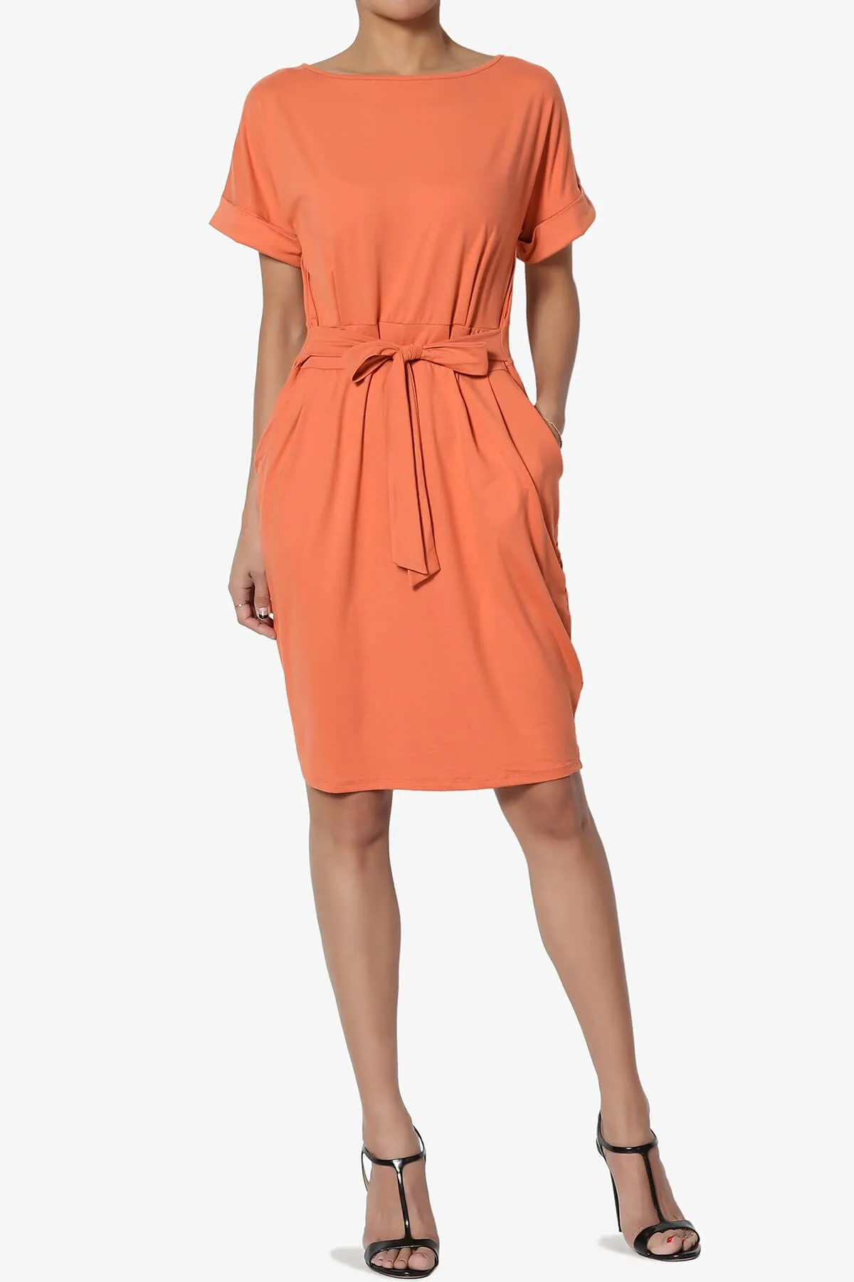 Pennie Tie Waist DTY Jersey Dress PLUS