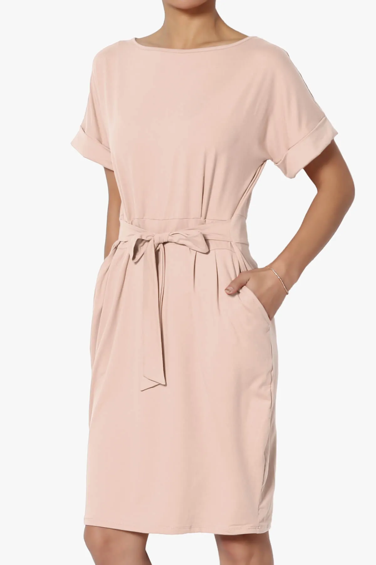 Pennie Tie Waist DTY Jersey Dress PLUS