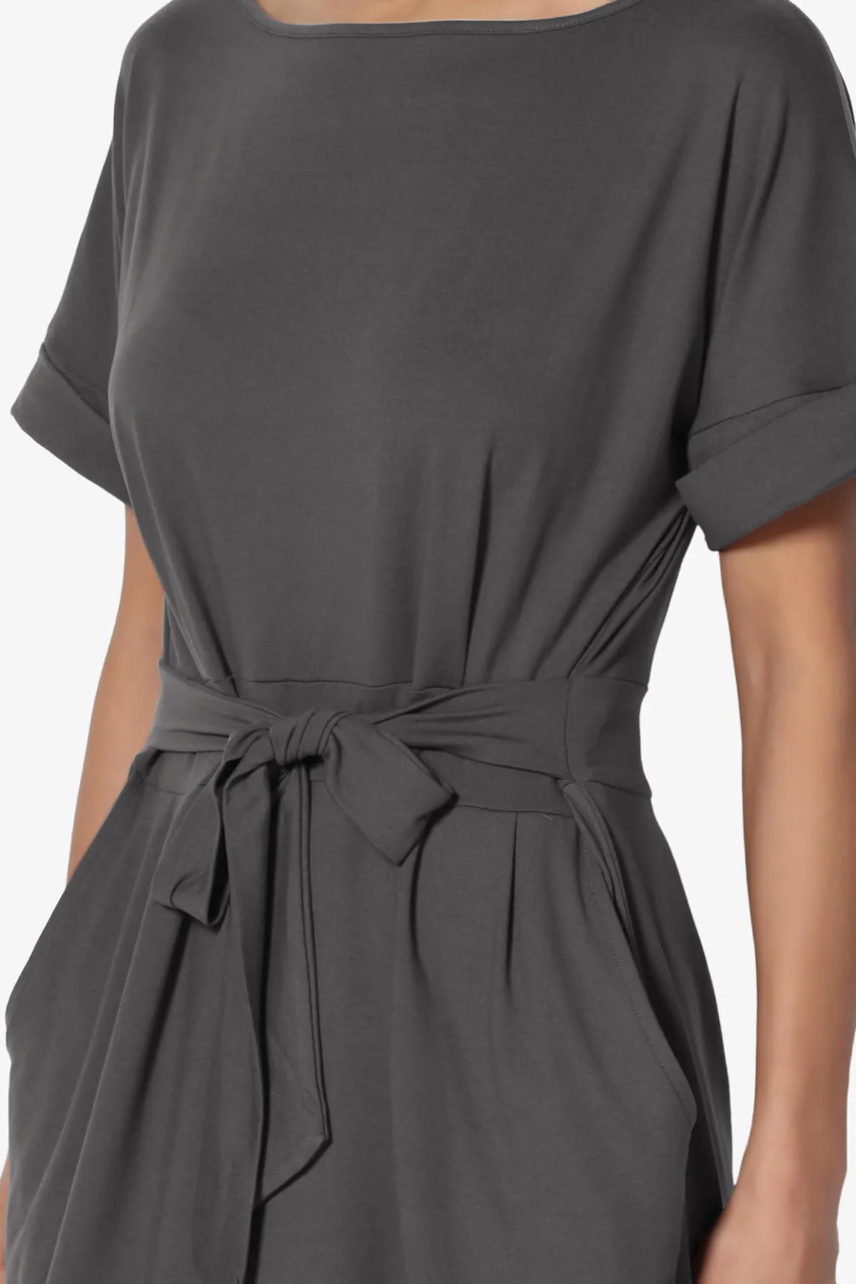 Pennie Tie Waist DTY Jersey Dress PLUS