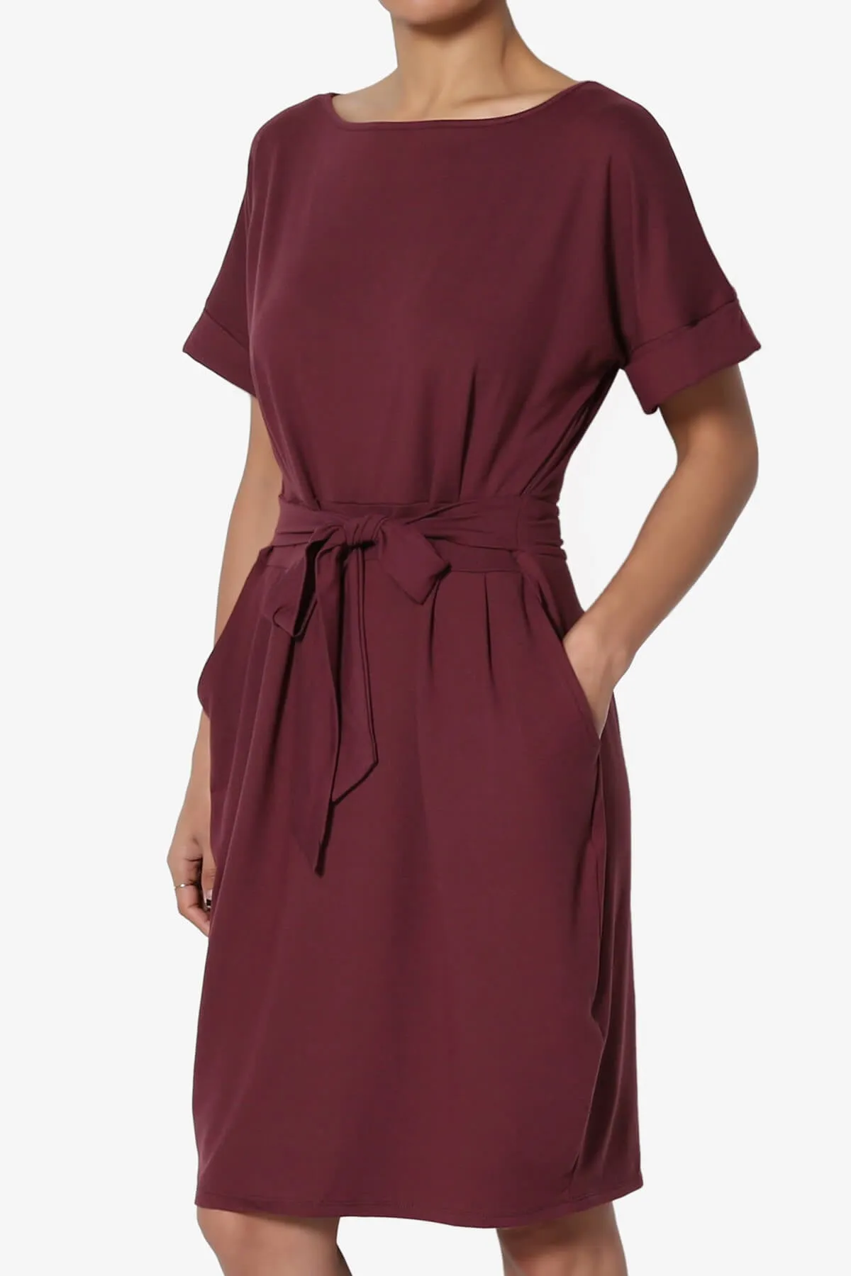 Pennie Tie Waist DTY Jersey Dress PLUS