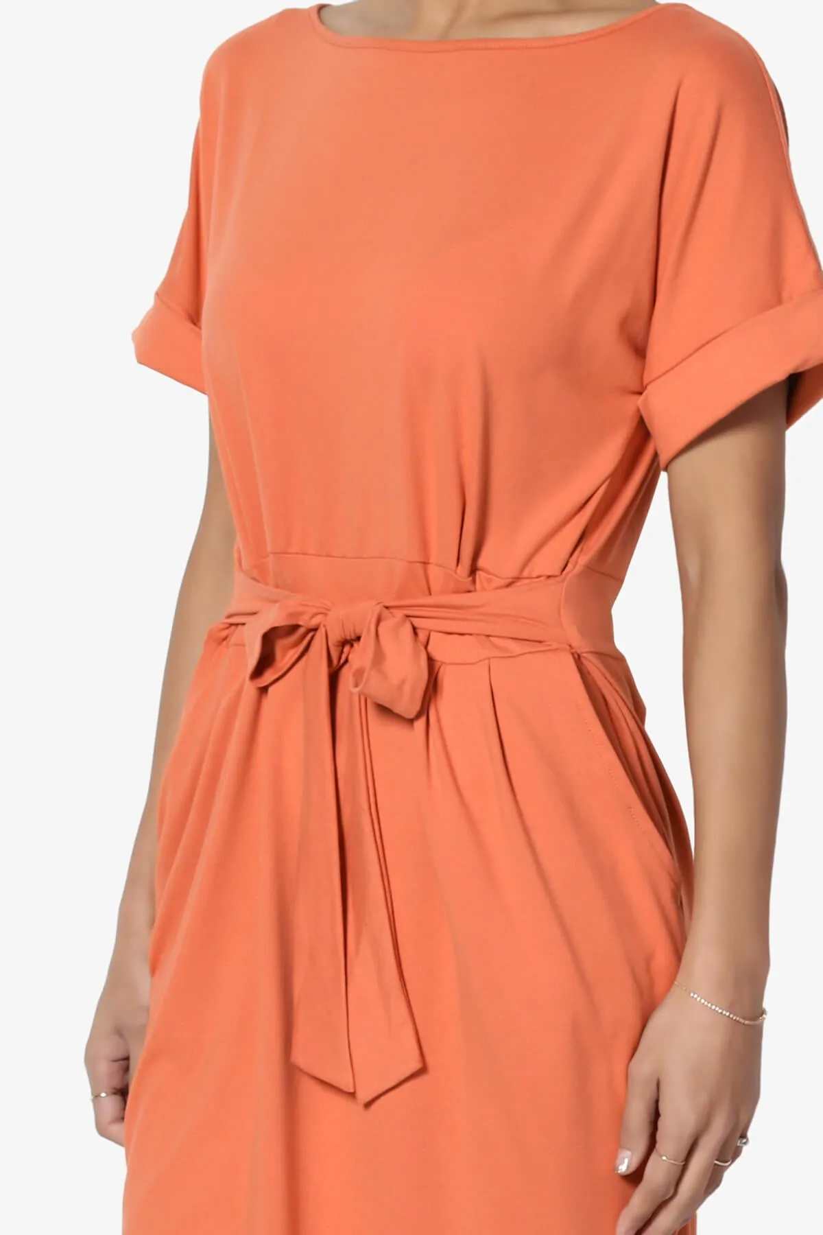 Pennie Tie Waist DTY Jersey Dress PLUS