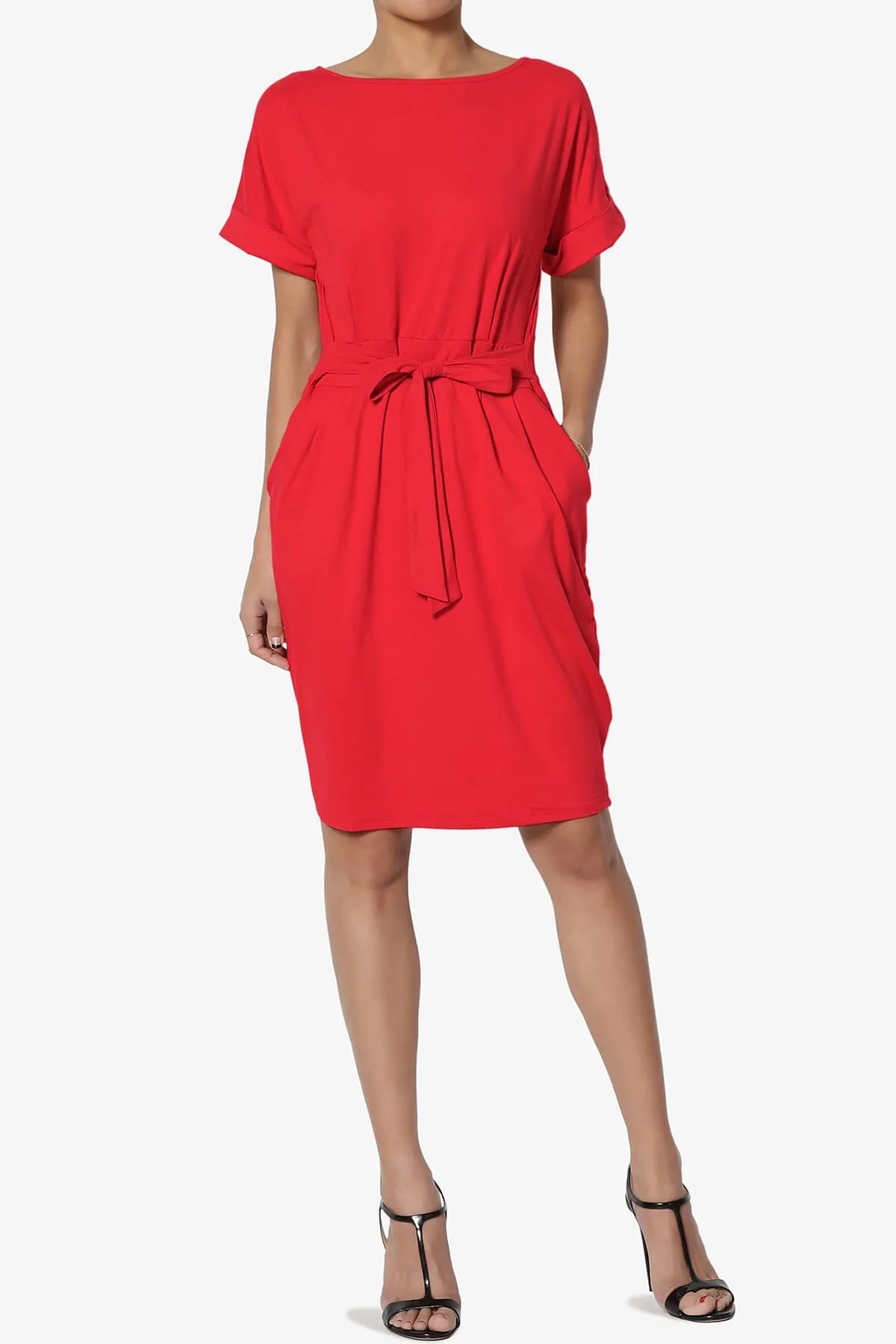 Pennie Tie Waist DTY Jersey Dress PLUS