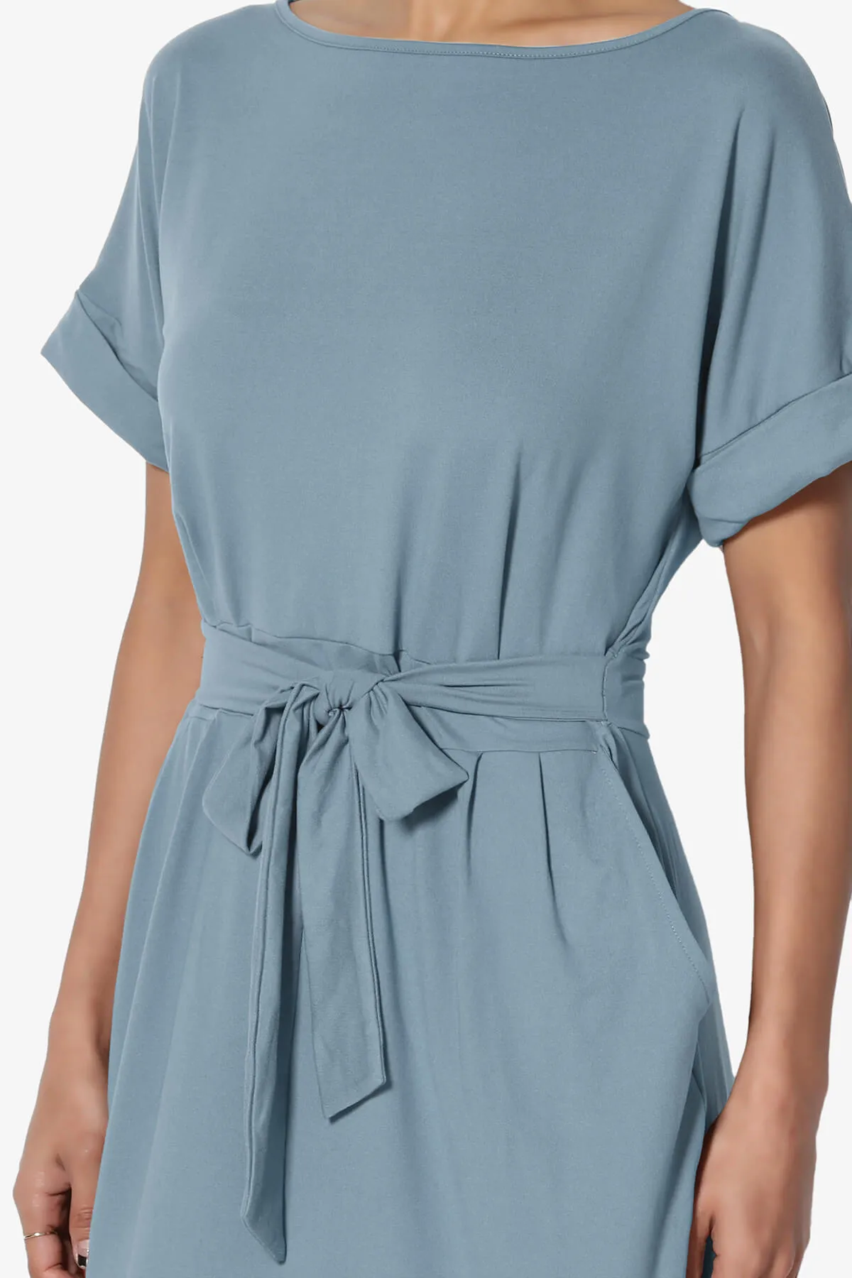 Pennie Tie Waist DTY Jersey Dress PLUS