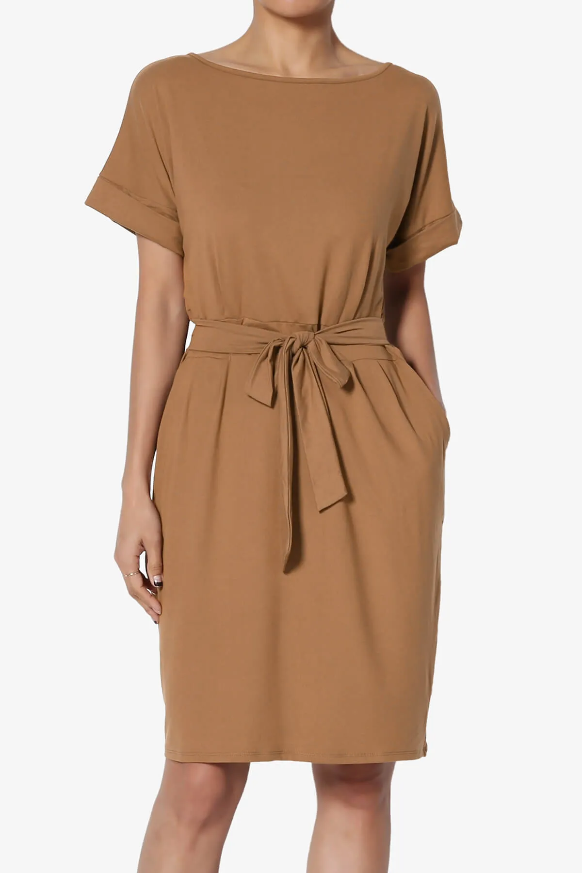 Pennie Tie Waist DTY Jersey Dress PLUS
