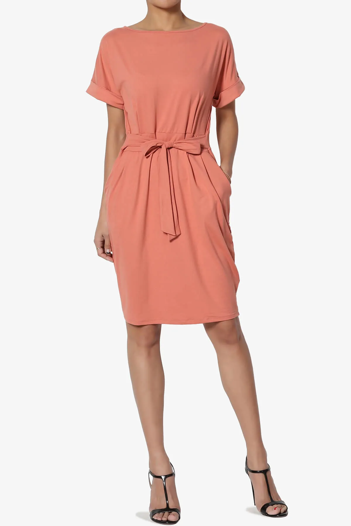 Pennie Tie Waist DTY Jersey Dress PLUS