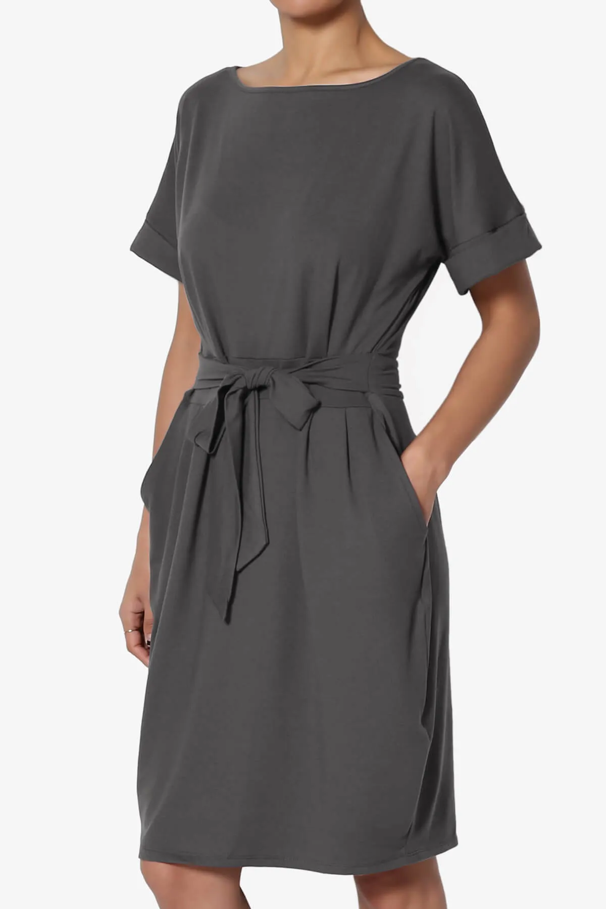 Pennie Tie Waist DTY Jersey Dress PLUS