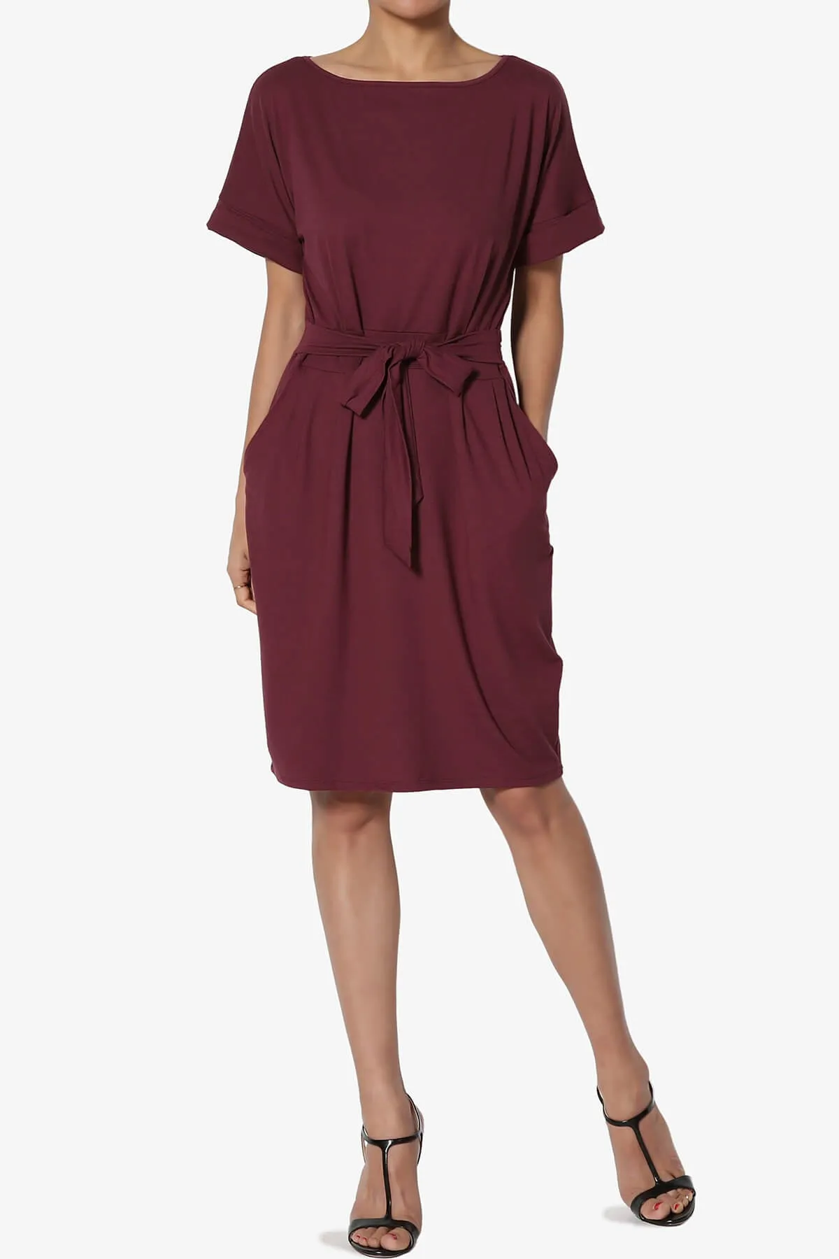 Pennie Tie Waist DTY Jersey Dress PLUS