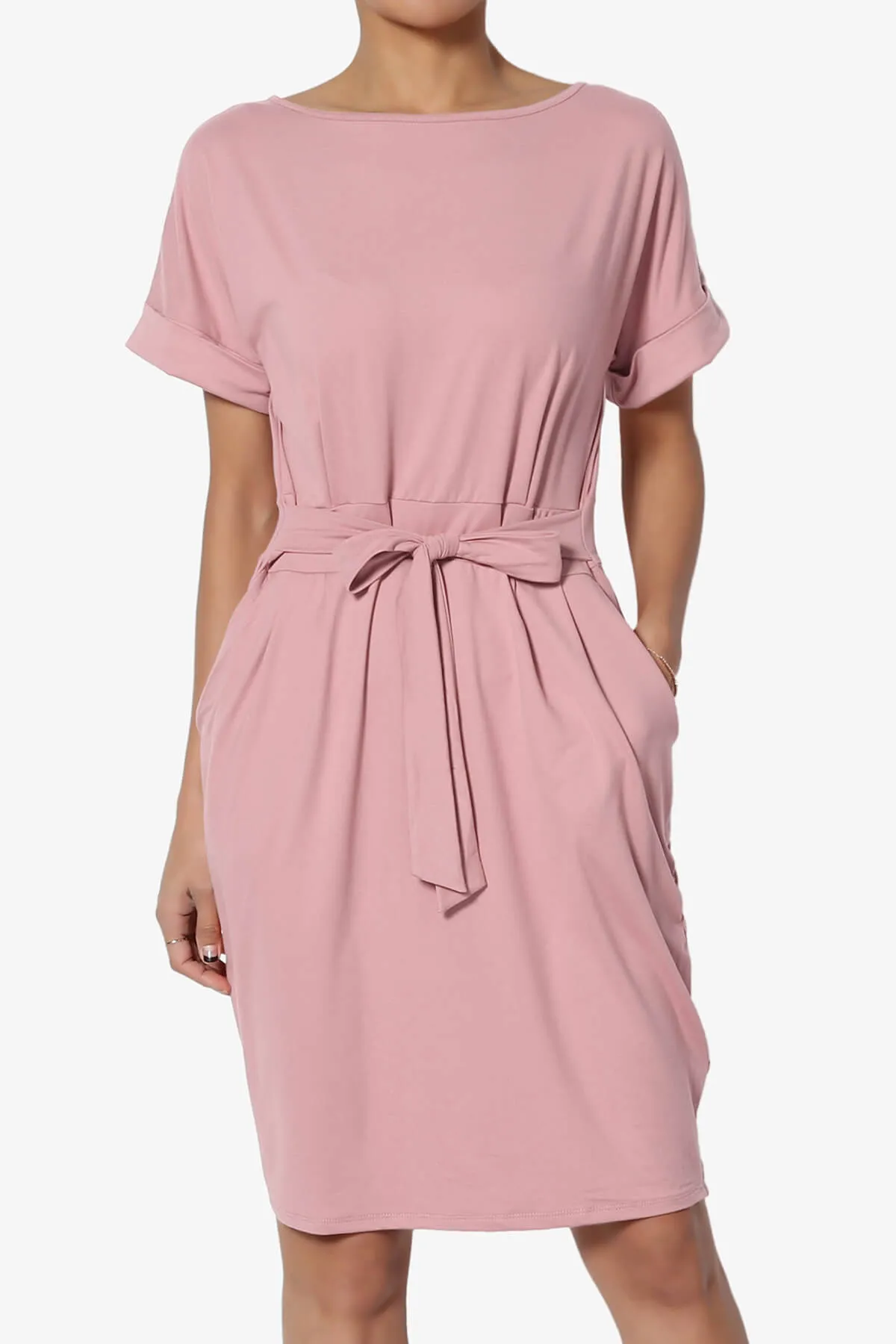Pennie Tie Waist DTY Jersey Dress PLUS