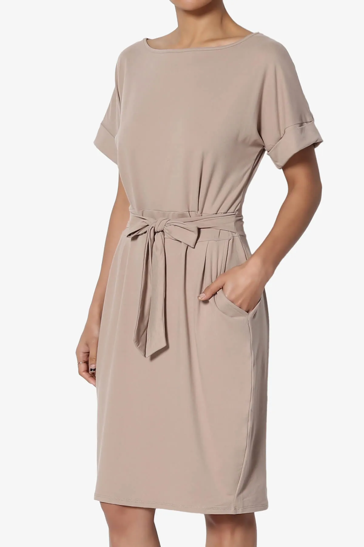 Pennie Tie Waist DTY Jersey Dress PLUS