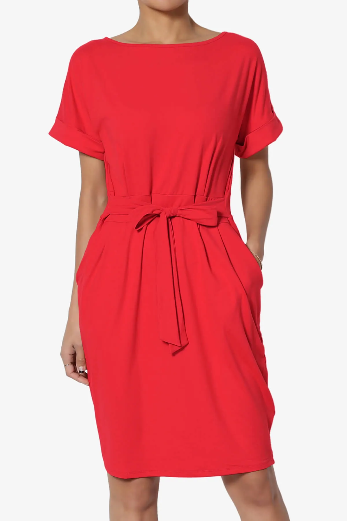 Pennie Tie Waist DTY Jersey Dress PLUS