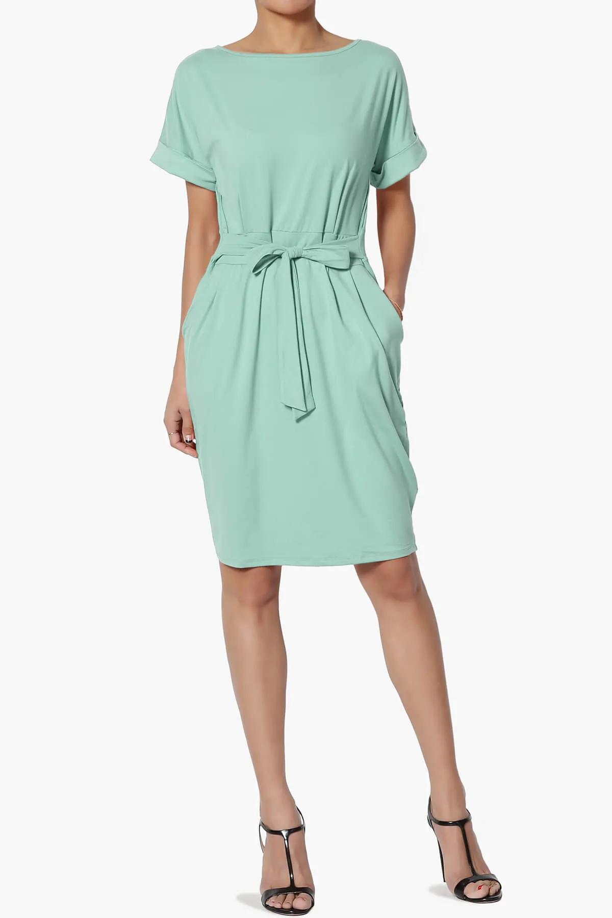 Pennie Tie Waist DTY Jersey Dress PLUS