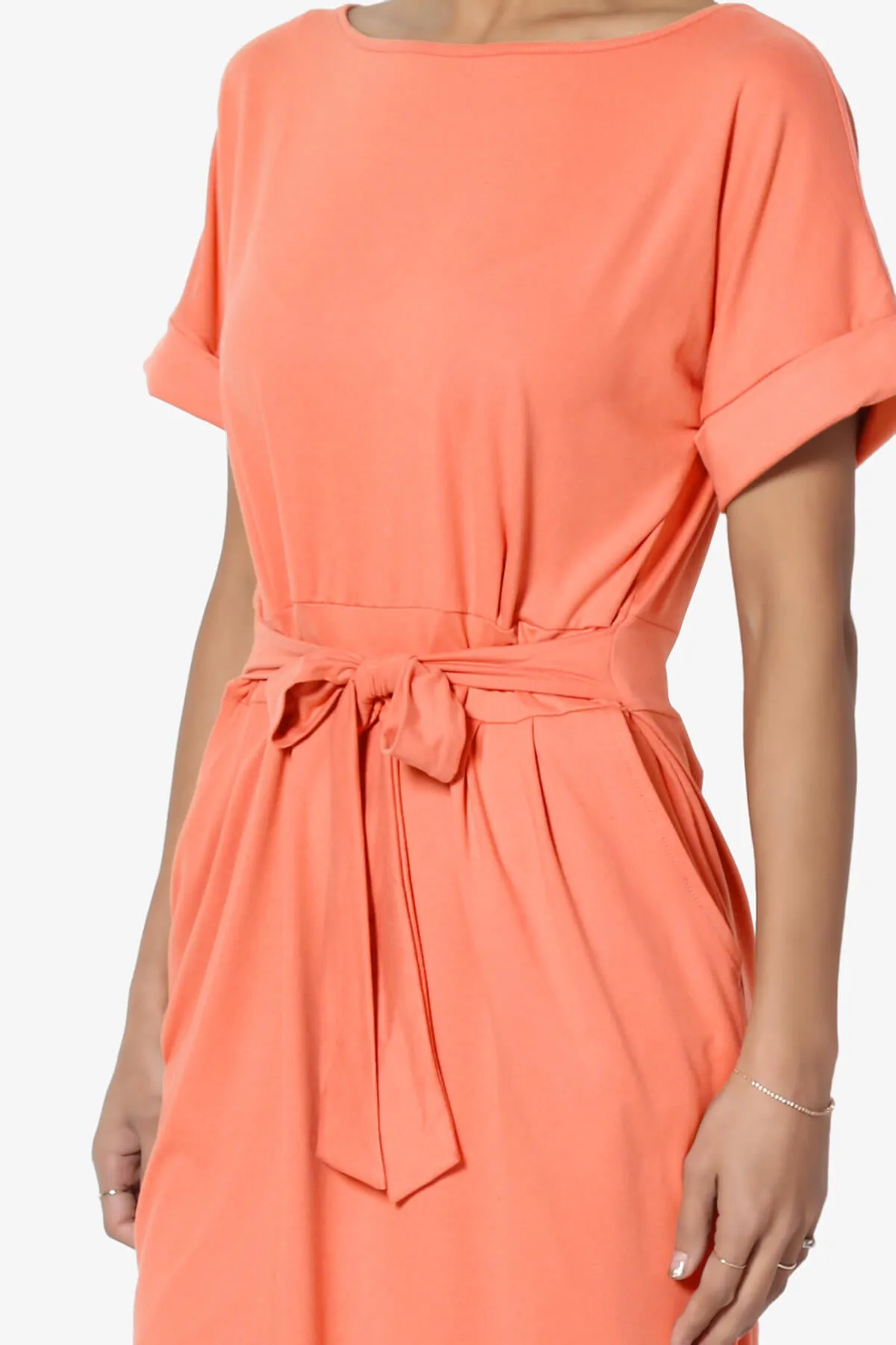 Pennie Tie Waist DTY Jersey Dress PLUS