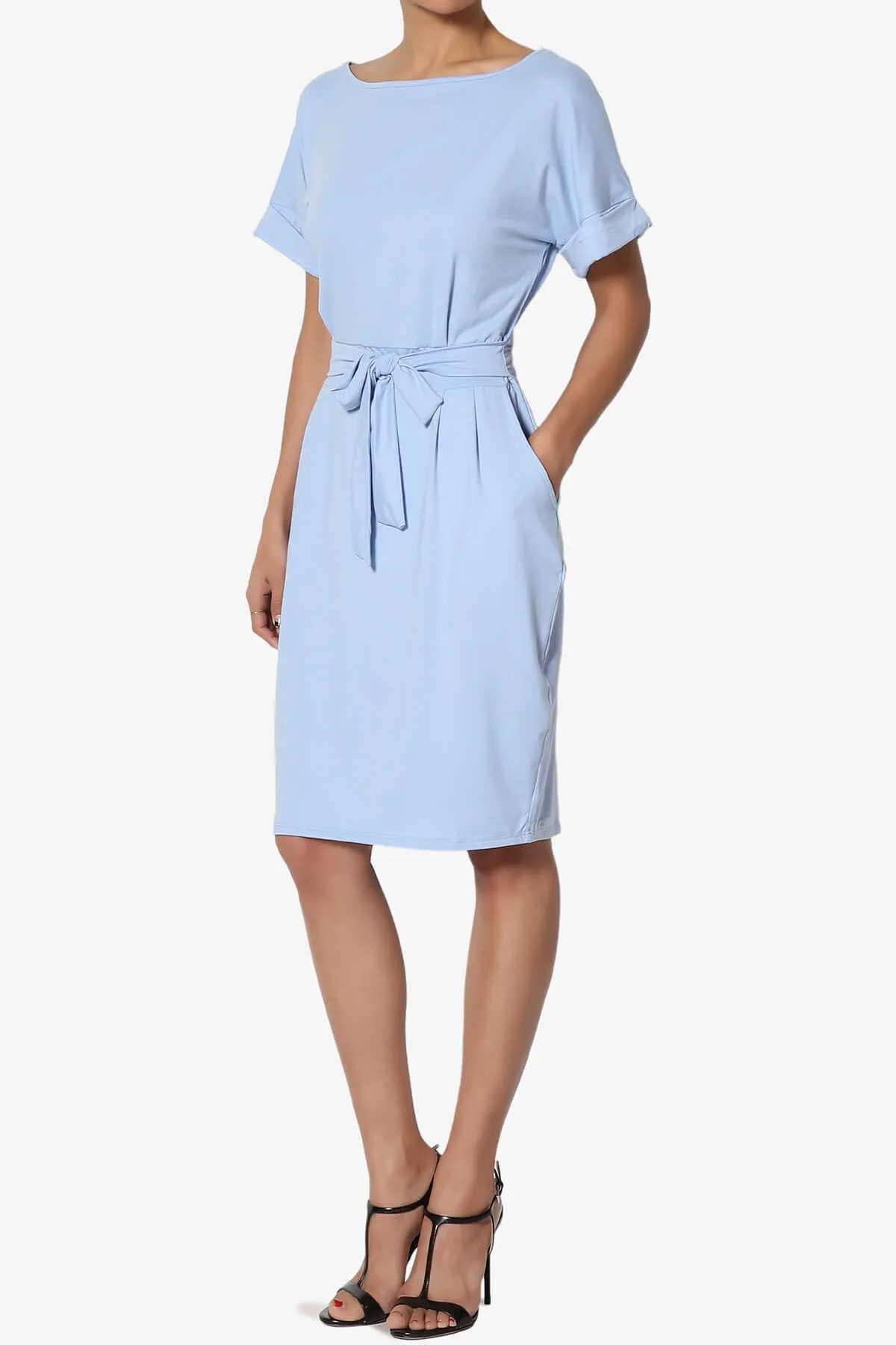 Pennie Tie Waist DTY Jersey Dress PLUS