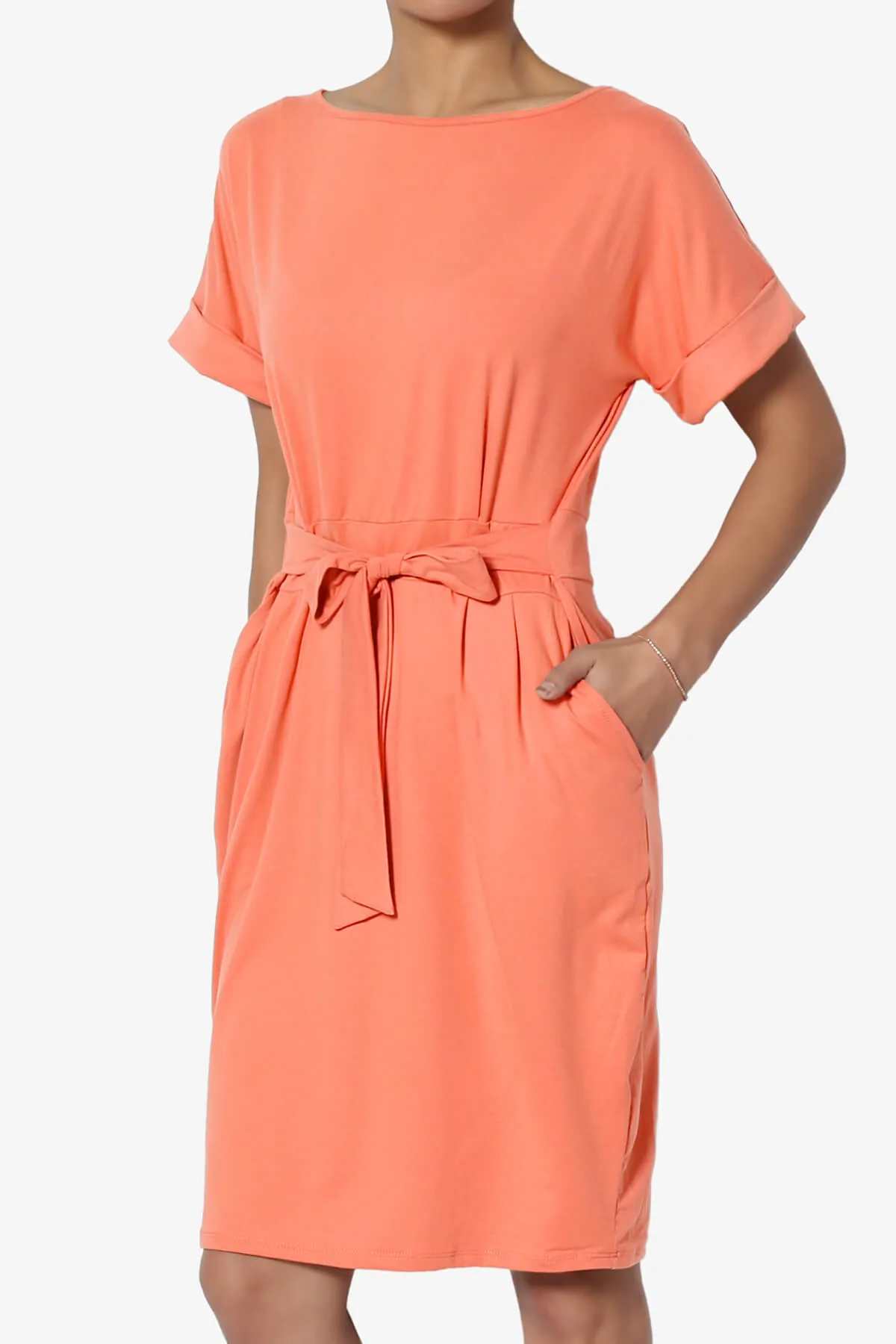 Pennie Tie Waist DTY Jersey Dress PLUS