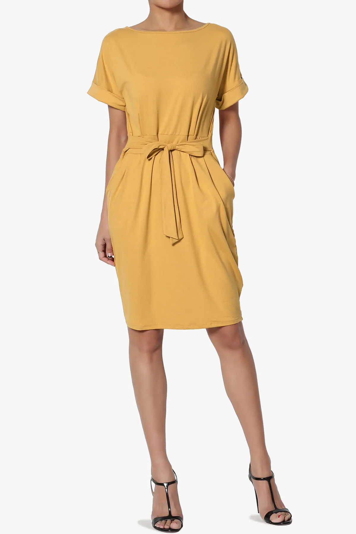 Pennie Tie Waist DTY Jersey Dress PLUS