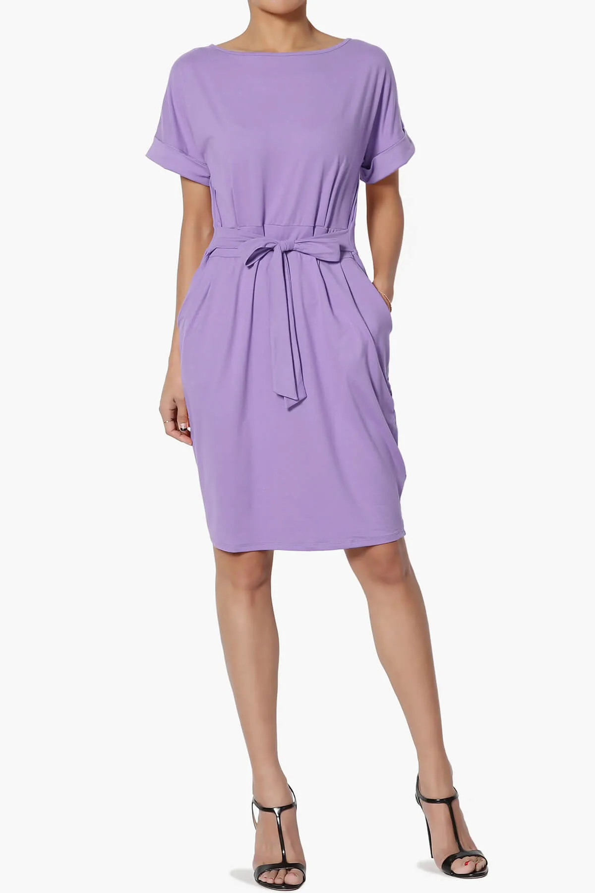Pennie Tie Waist DTY Jersey Dress PLUS