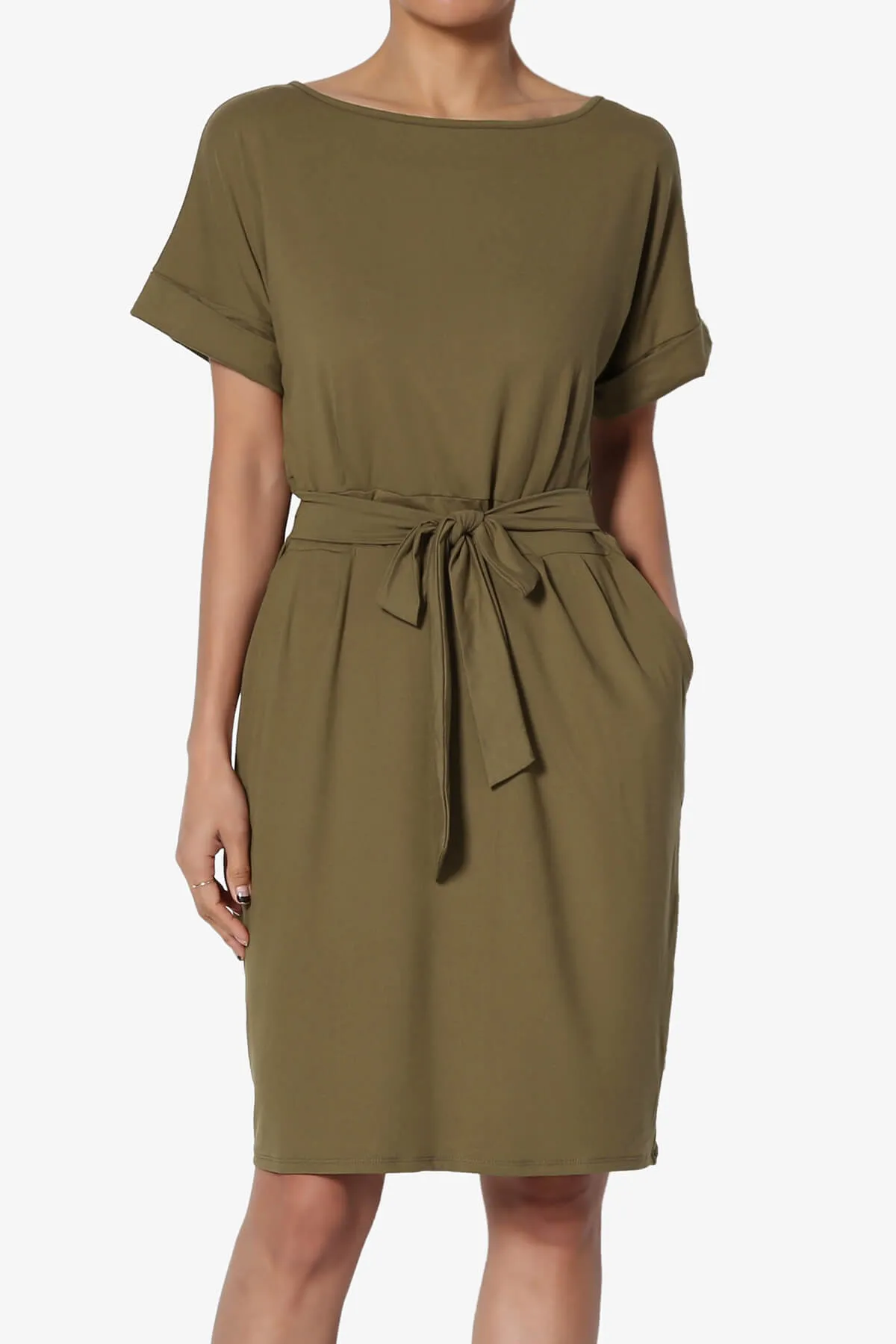 Pennie Tie Waist DTY Jersey Dress PLUS