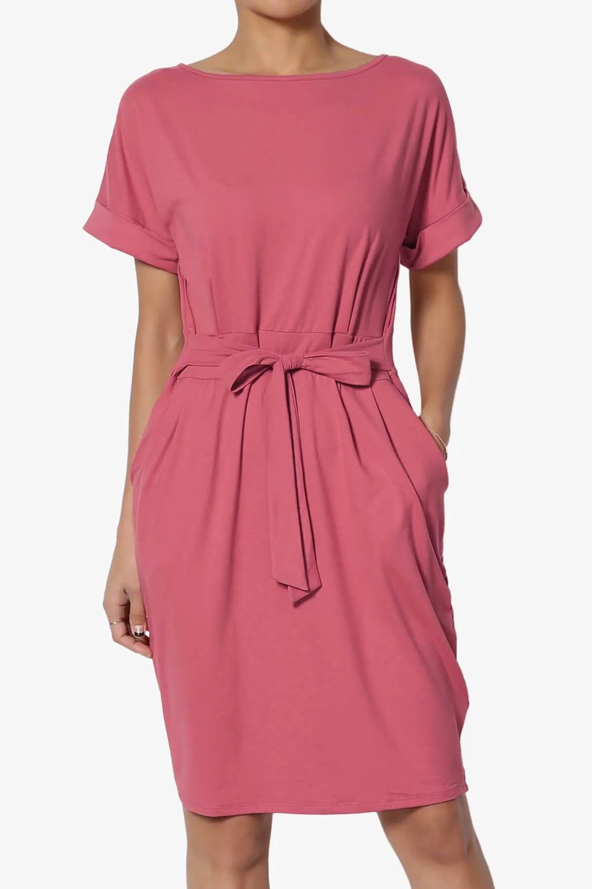 Pennie Tie Waist DTY Jersey Dress PLUS