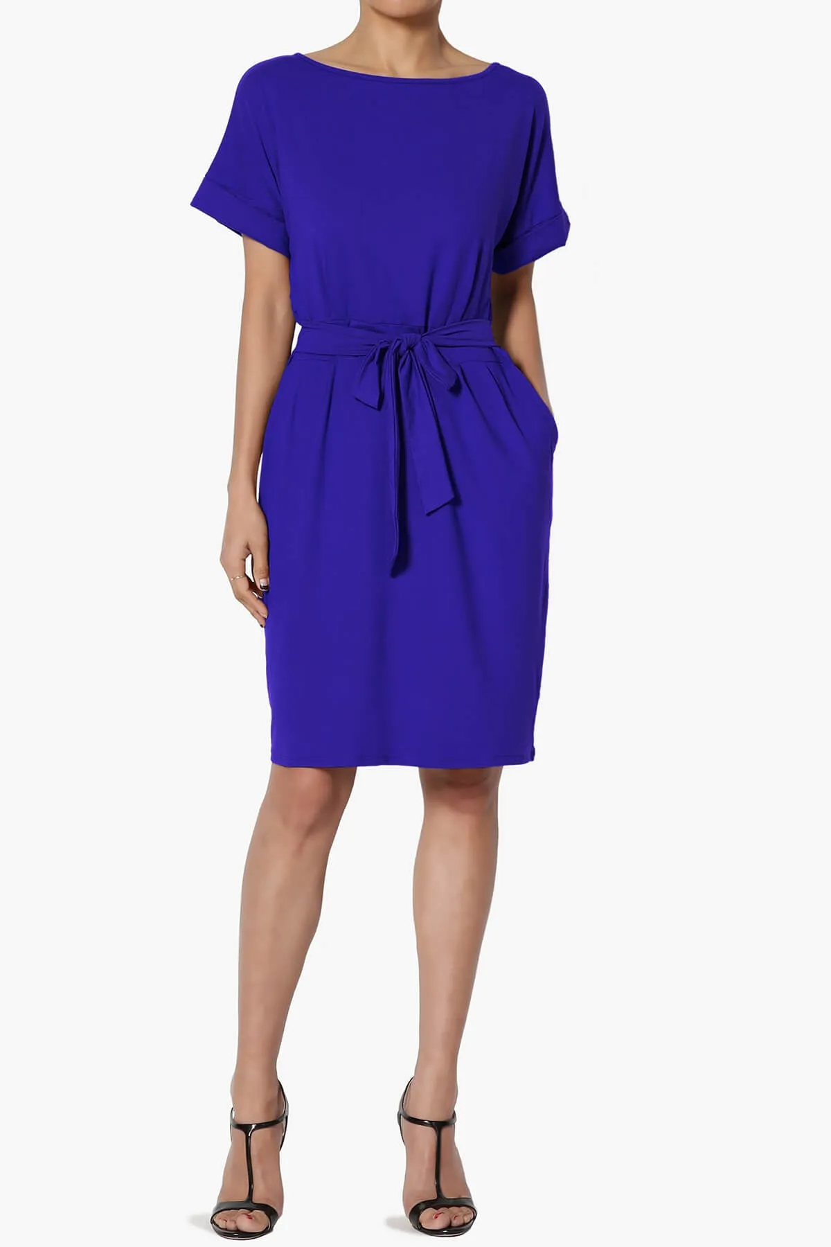 Pennie Tie Waist DTY Jersey Dress PLUS