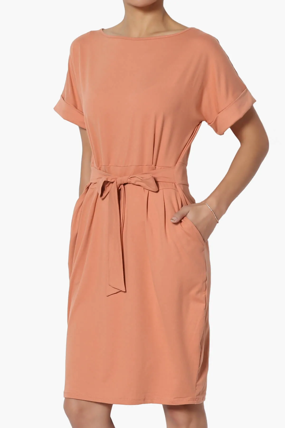 Pennie Tie Waist DTY Jersey Dress PLUS