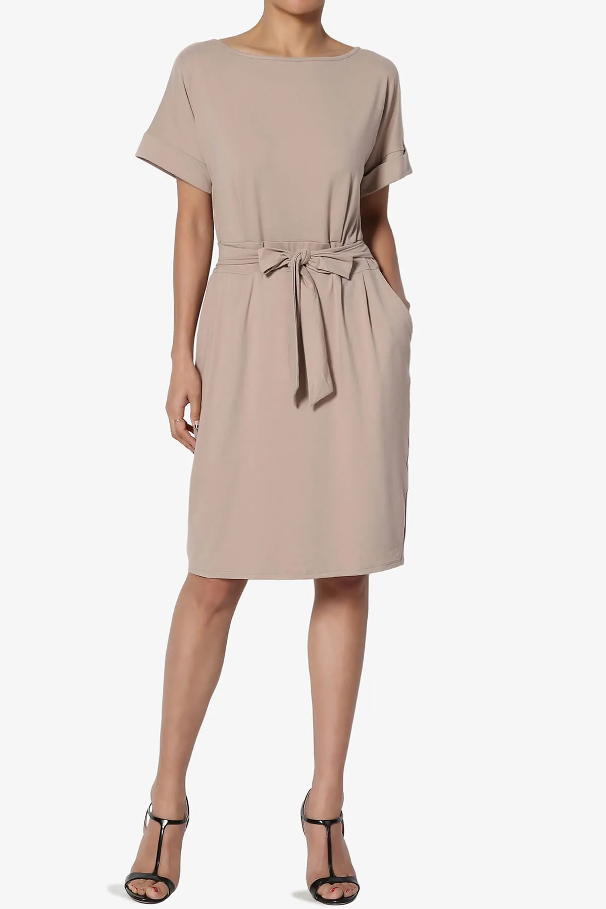 Pennie Tie Waist DTY Jersey Dress PLUS