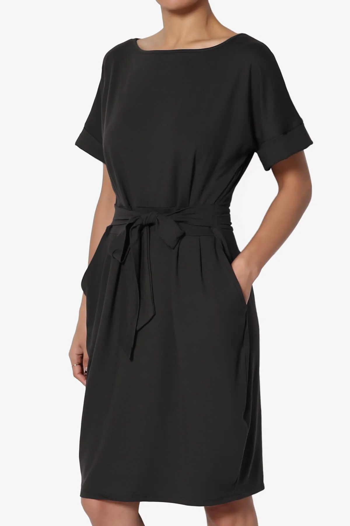 Pennie Tie Waist DTY Jersey Dress PLUS