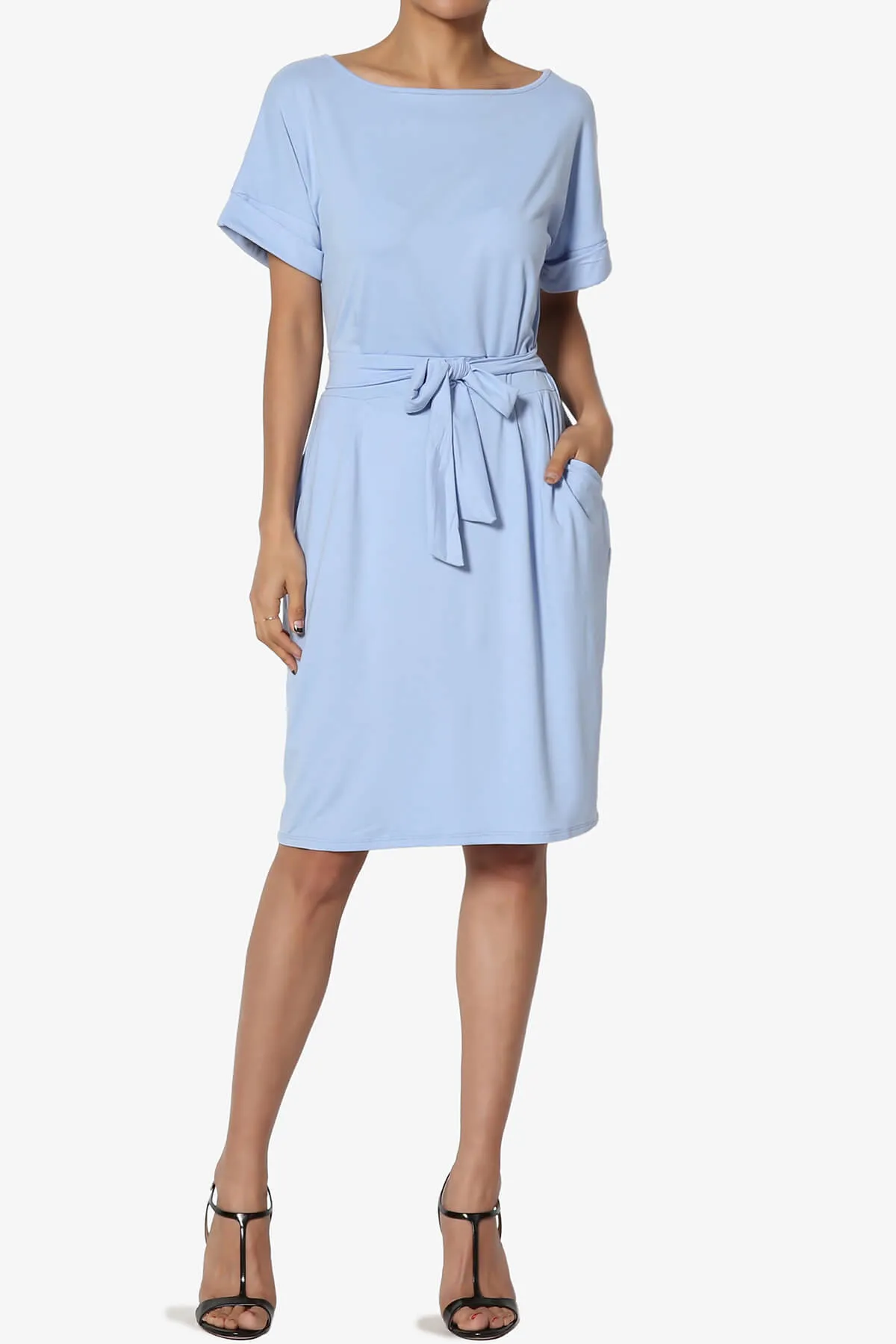 Pennie Tie Waist DTY Jersey Dress PLUS