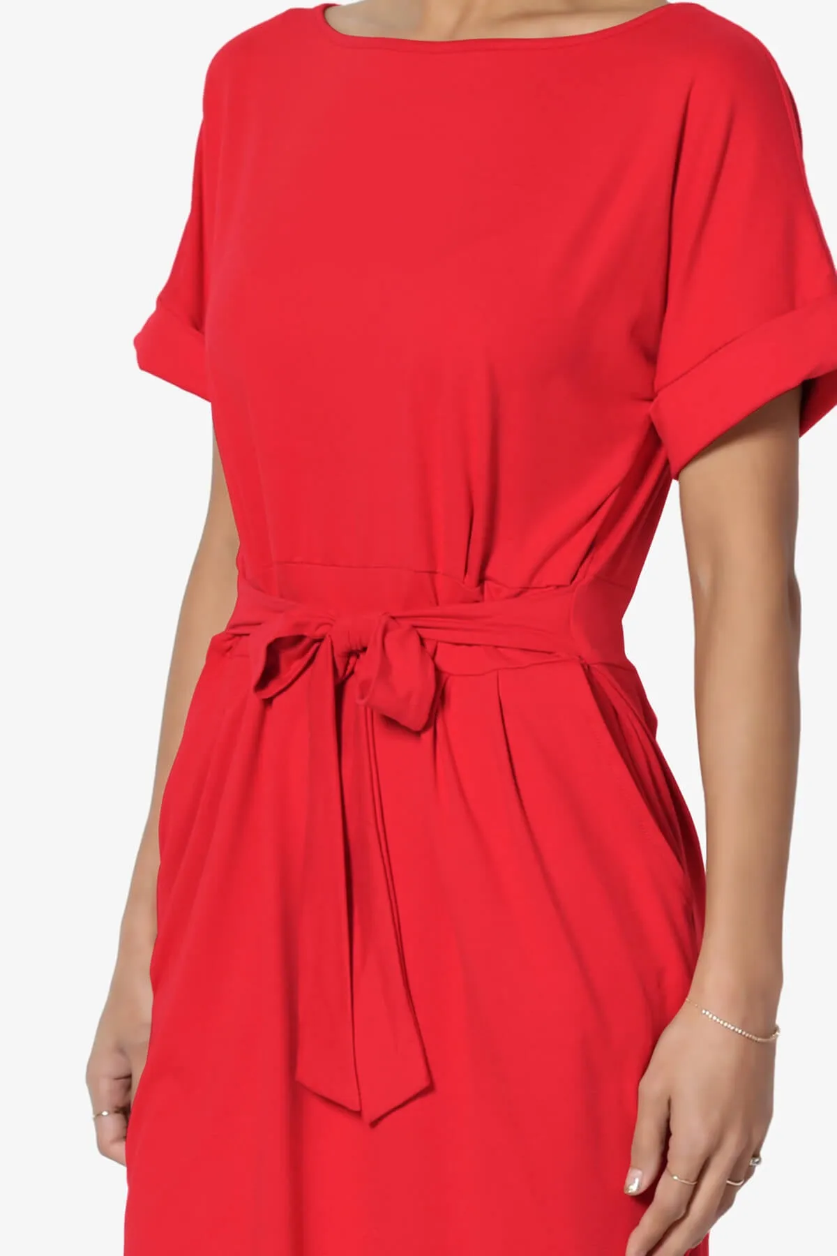 Pennie Tie Waist DTY Jersey Dress PLUS