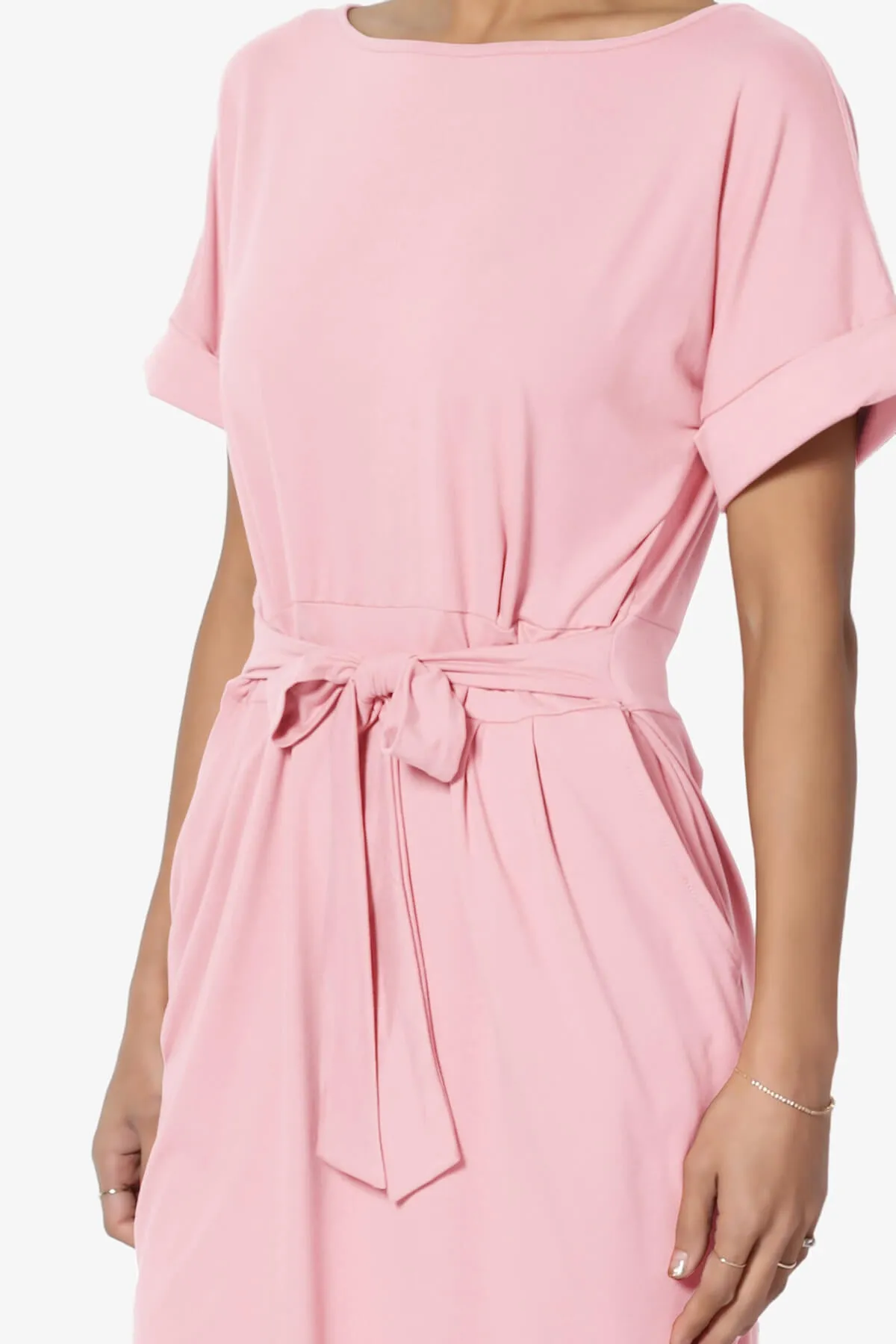 Pennie Tie Waist DTY Jersey Dress PLUS