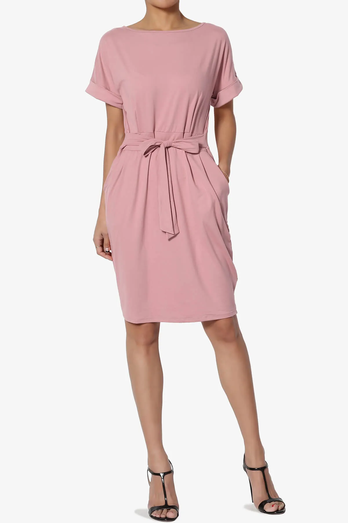 Pennie Tie Waist DTY Jersey Dress PLUS