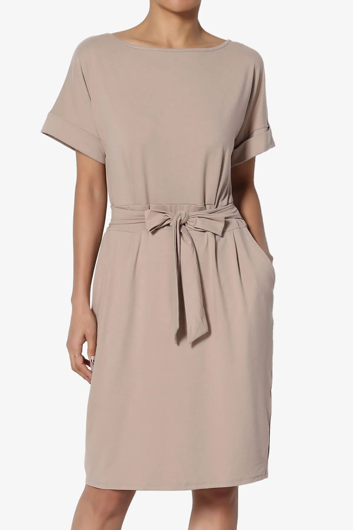 Pennie Tie Waist DTY Jersey Dress PLUS