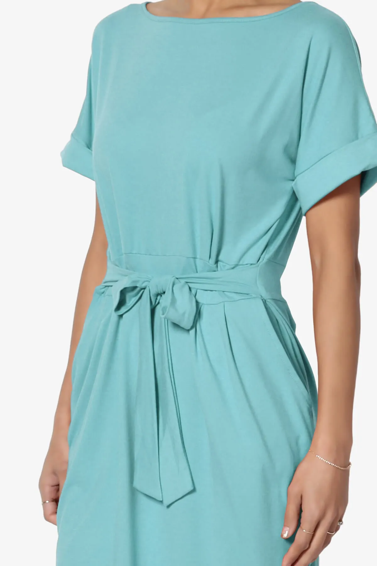 Pennie Tie Waist DTY Jersey Dress PLUS