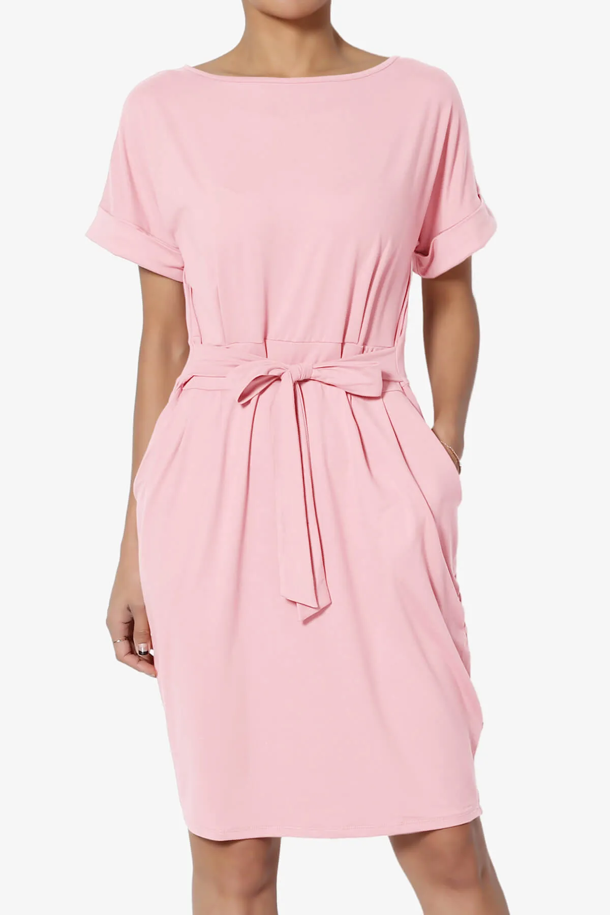 Pennie Tie Waist DTY Jersey Dress PLUS