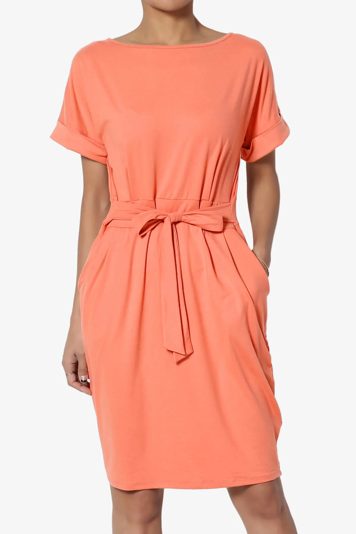 Pennie Tie Waist DTY Jersey Dress PLUS